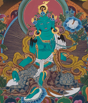 Green Tara Thangka Painting | Goddess of Compassion