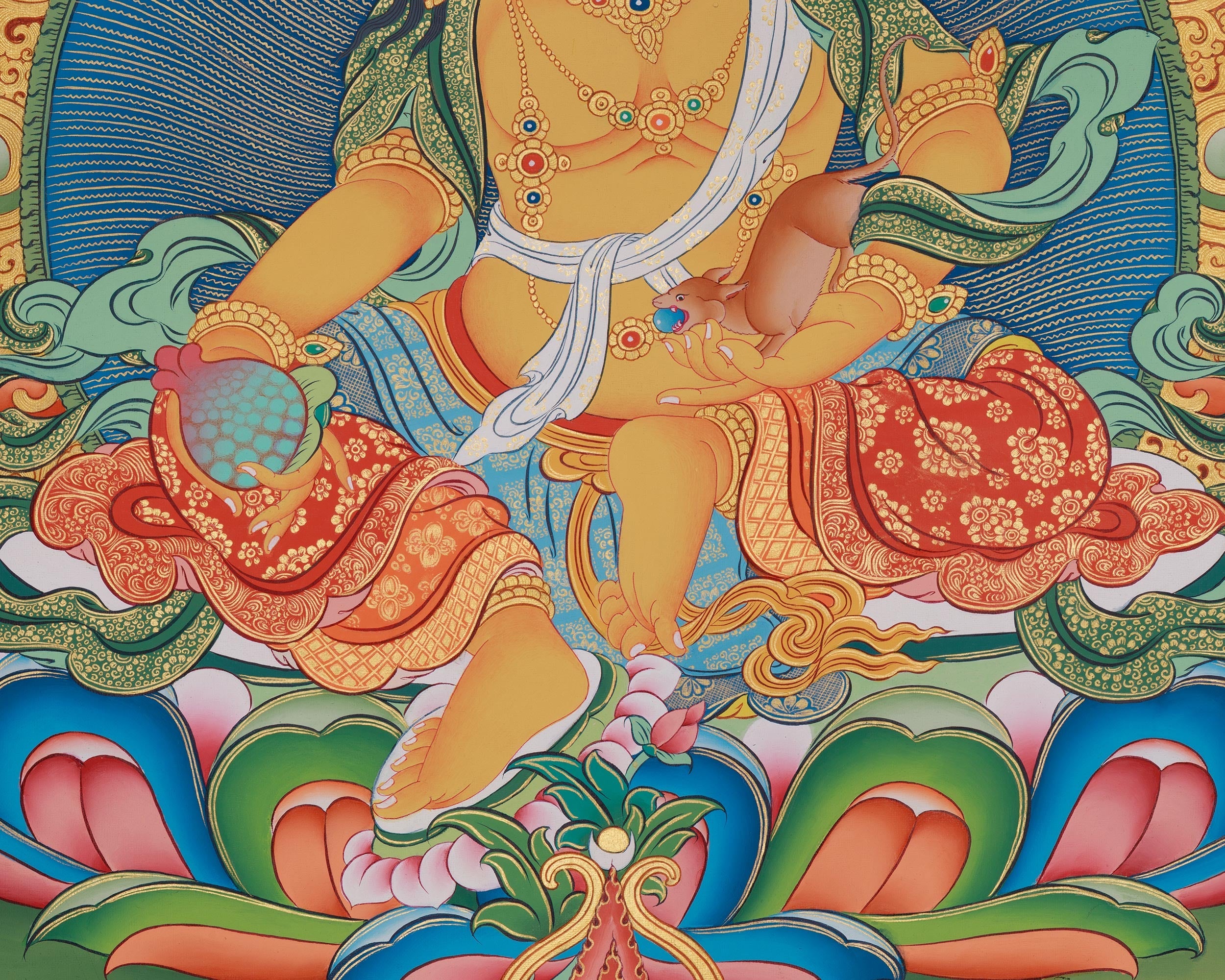 Deity of Wealth Dzambhala Thangka | Spiritual Prosperity And Abundance