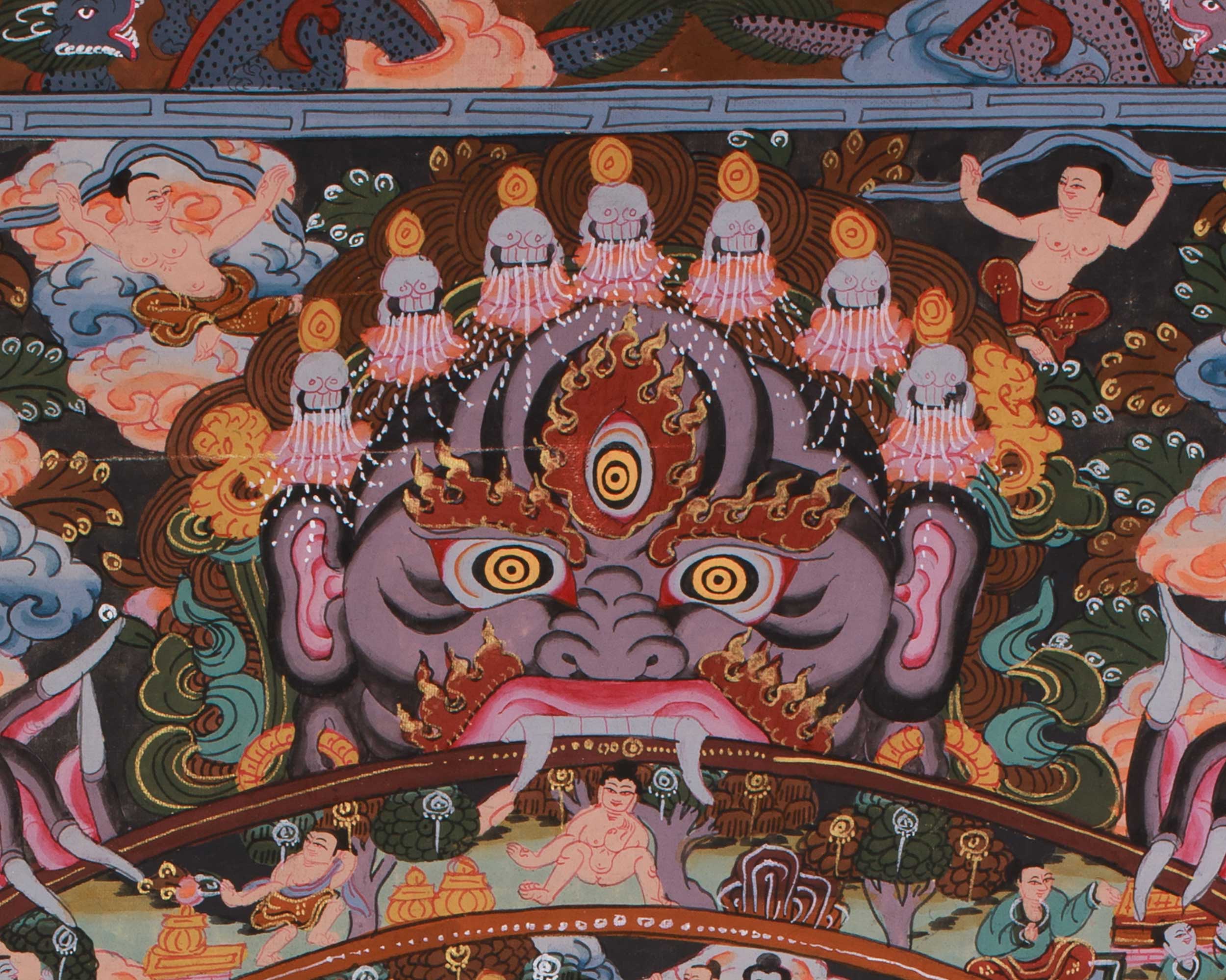 Wheel of Life Buddhist Art | Sacred Tibetan Bhavachakra Painting