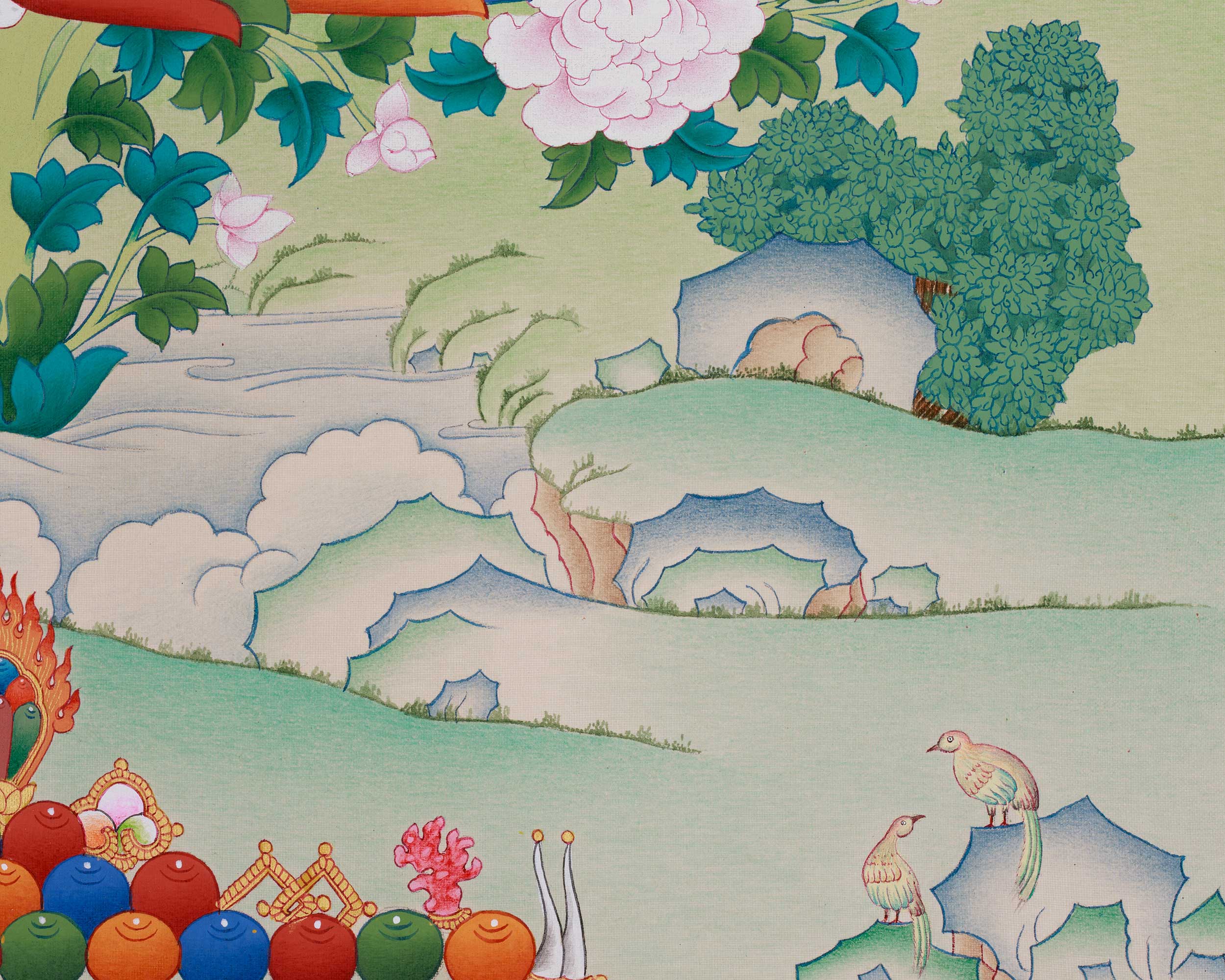 Traditional Art of White Tara | Seven-Eyed Deity Thangka