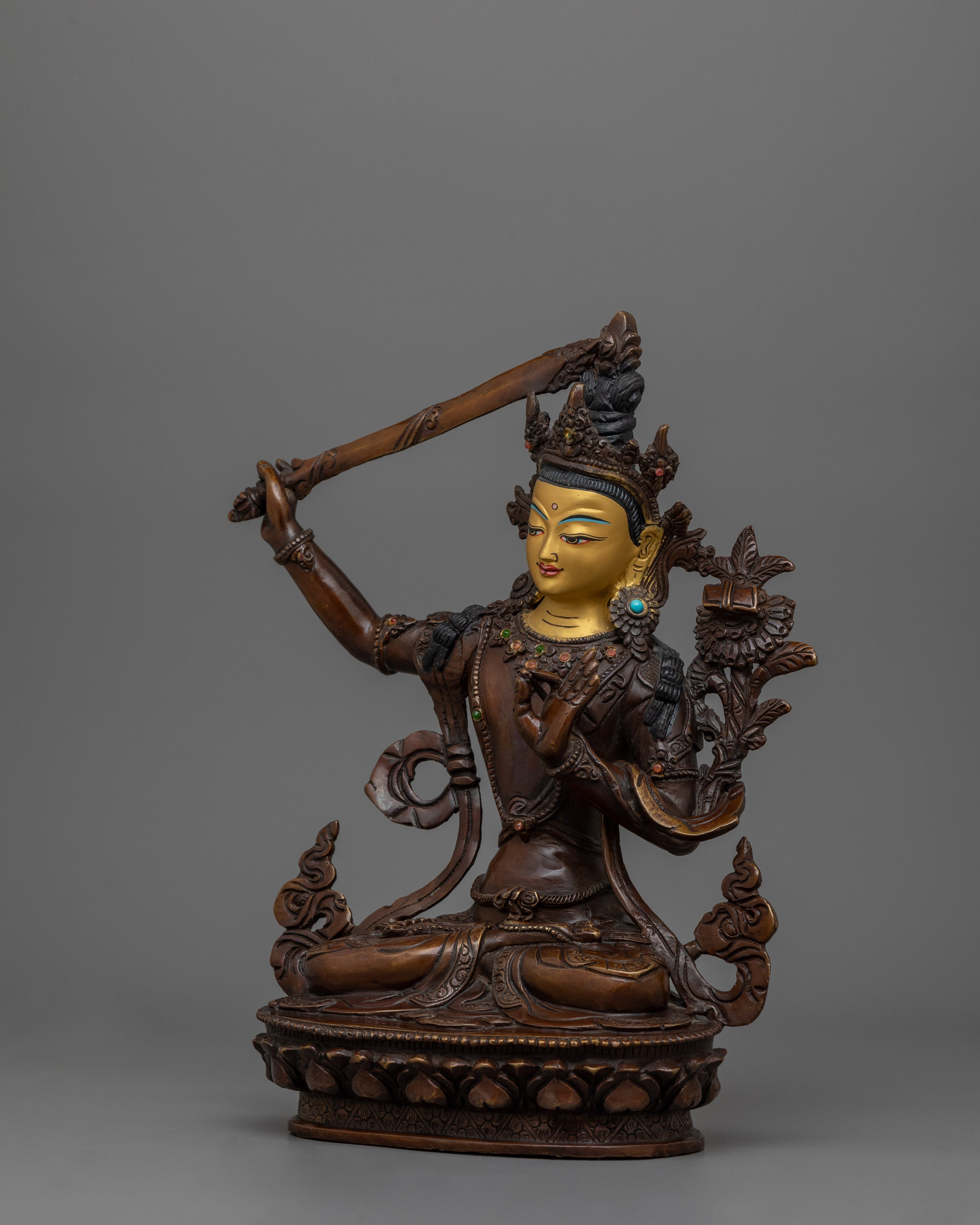 Wisdom Deity Manjushri Statue | Enlightened Protector of Knowledge