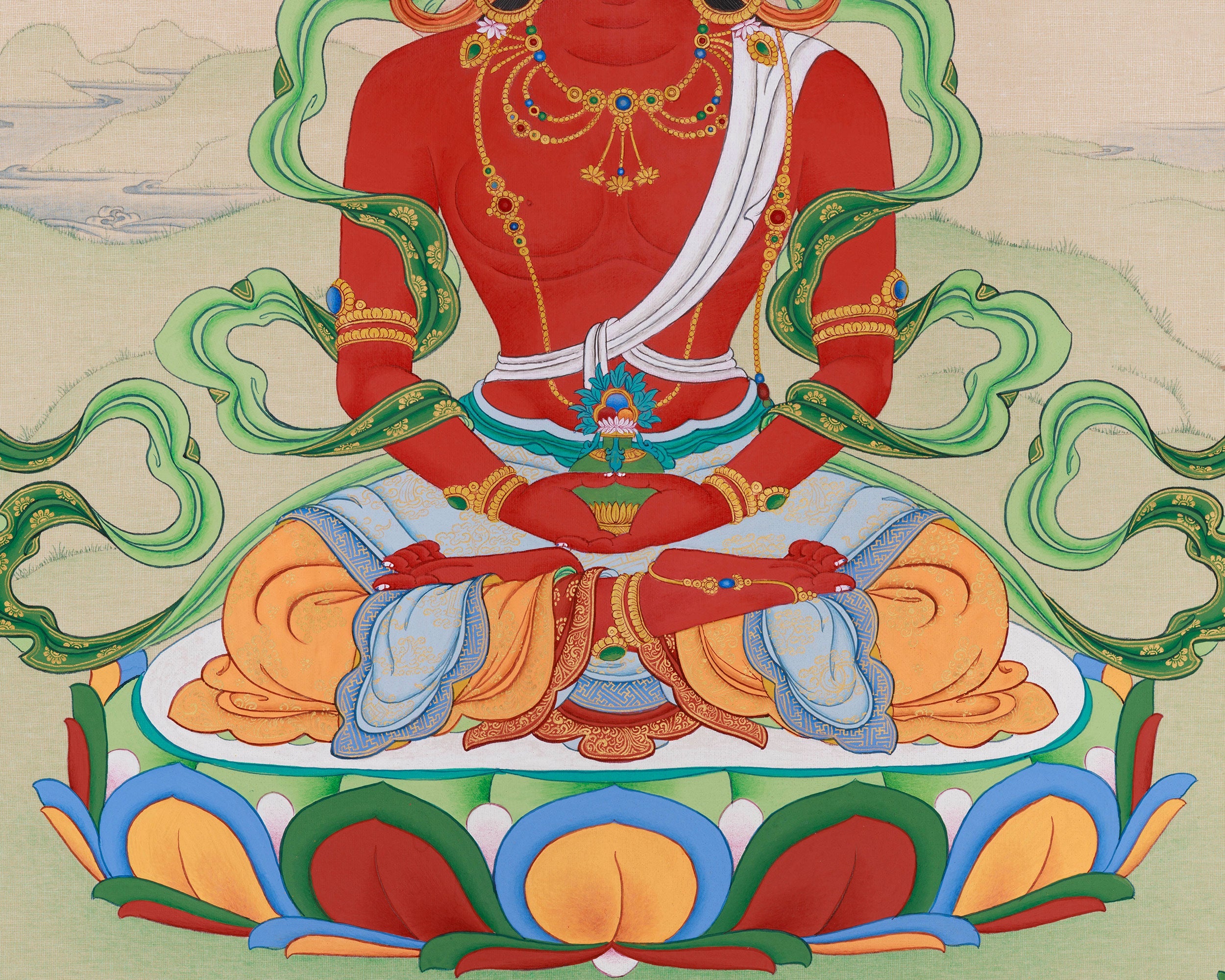 Amitayus Longevity Buddha "The Immortal One" Thangka