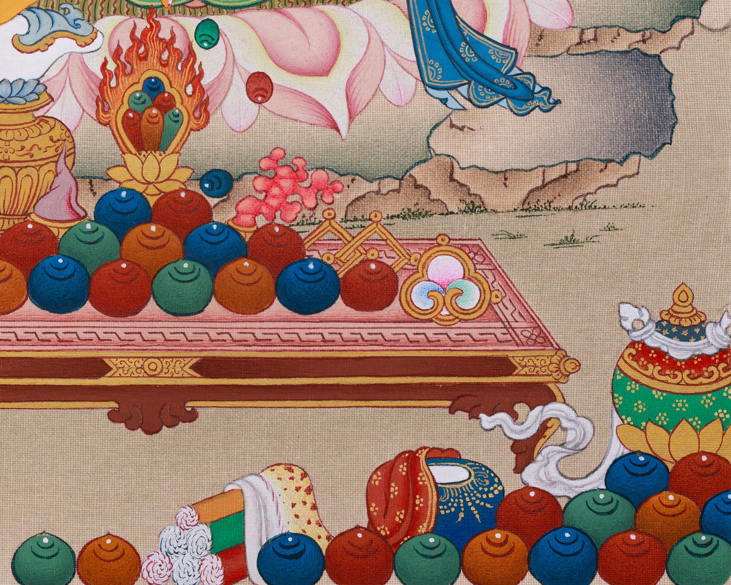 Traditional Thangka of Dzambhala | Buddha of Wealth And Prosperity