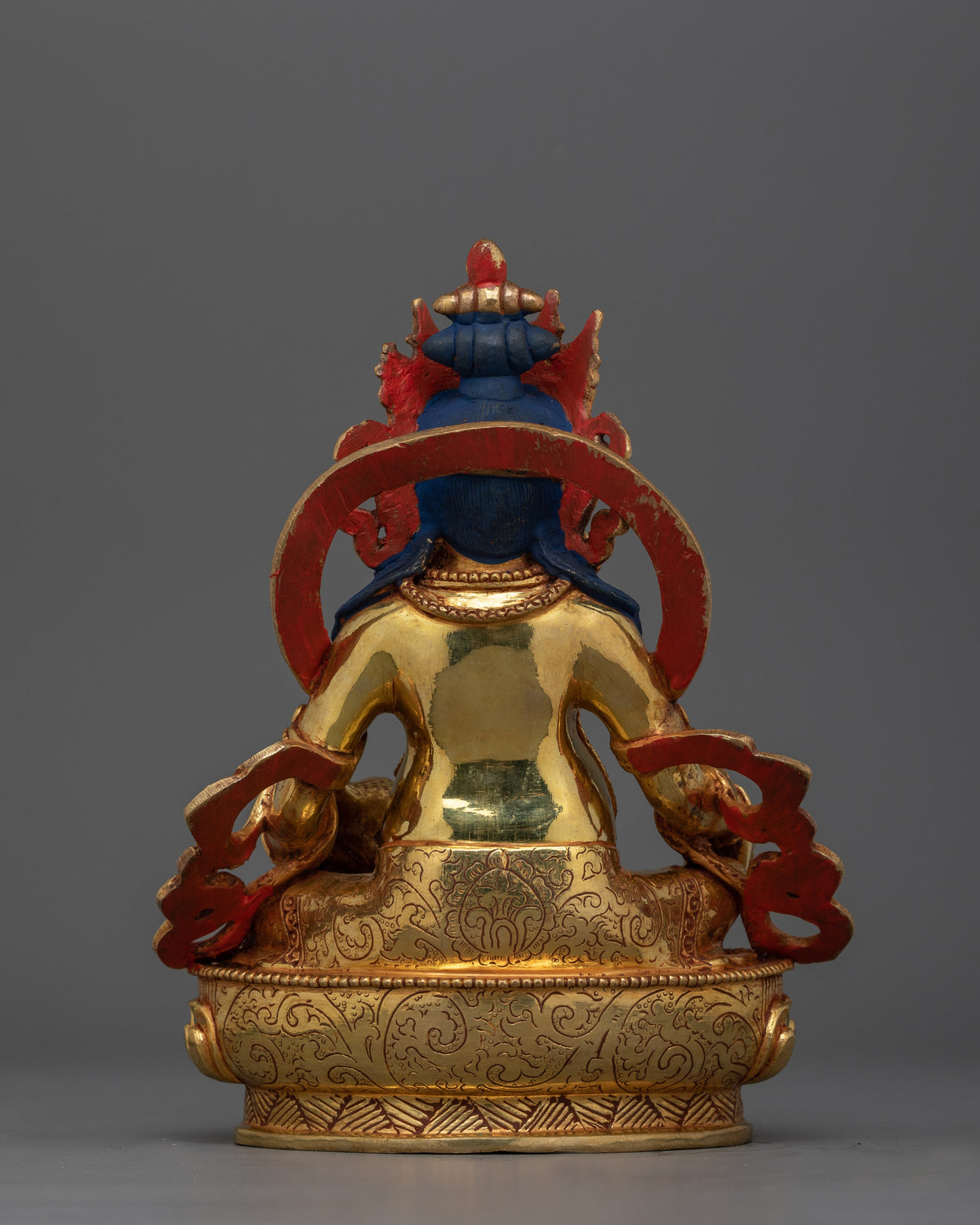 Hand-Carved Jambhala Mantra Practice Statue | Tibetan Buddhist Artwork