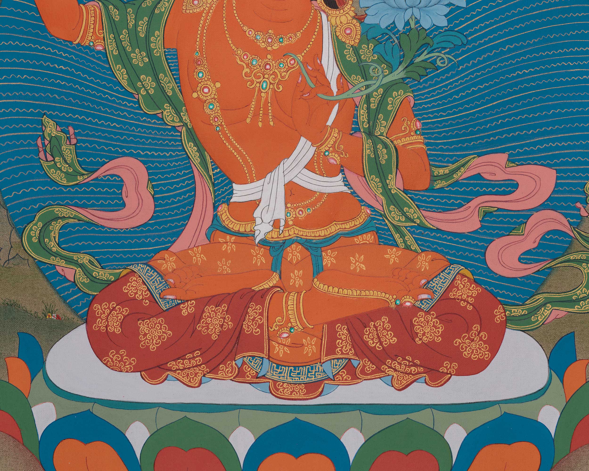 Manjushri Sword of Wisdom Thangka | Protector Deity