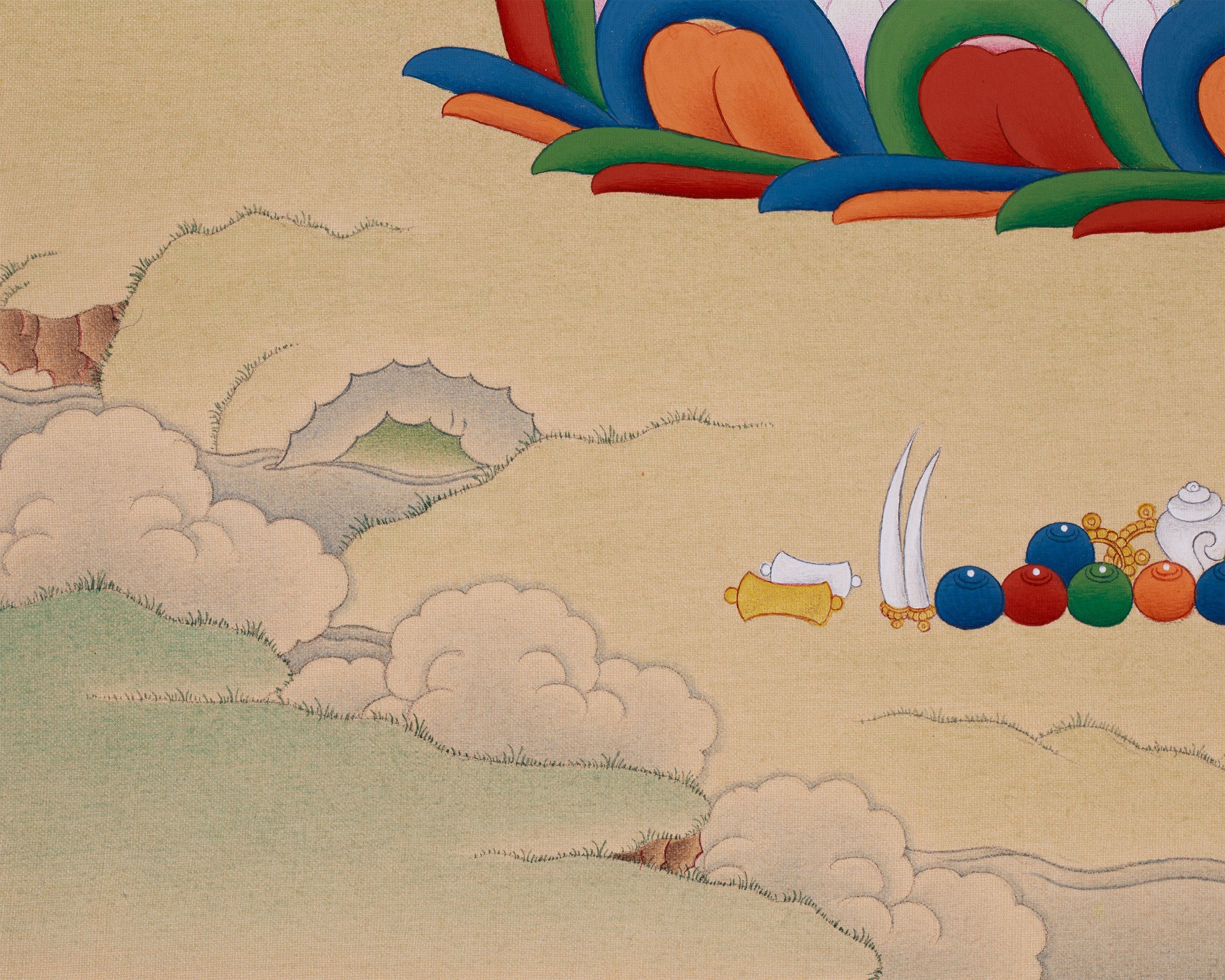 Hand-Painted Bhaisajyaguru Painting | Tibetan Buddha of Healing