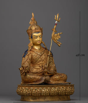 Gold-Gilded Tantra Guru Rinpoche Statue | Protector of Wisdom