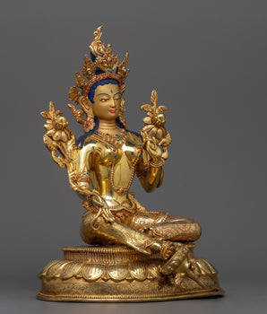 green-tara-golden-statue
