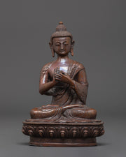Oxidized Copper handmade Vairocana Sculpture: Cosmic Buddha