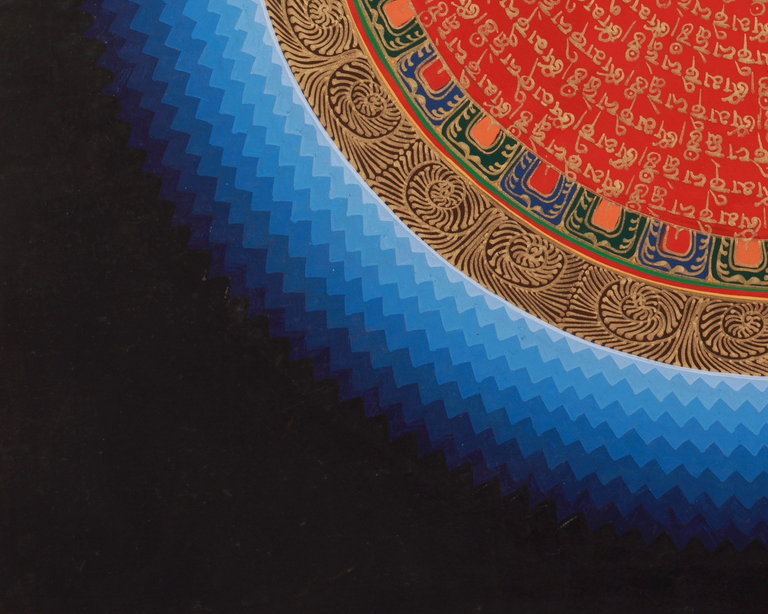 Tibetan Buddhist Mantra Mandala Art | Sacred Hand-Painted Meditation Mandala