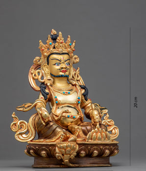 Small Dzambhala Statue | Traditional Hand Carved Sculpture