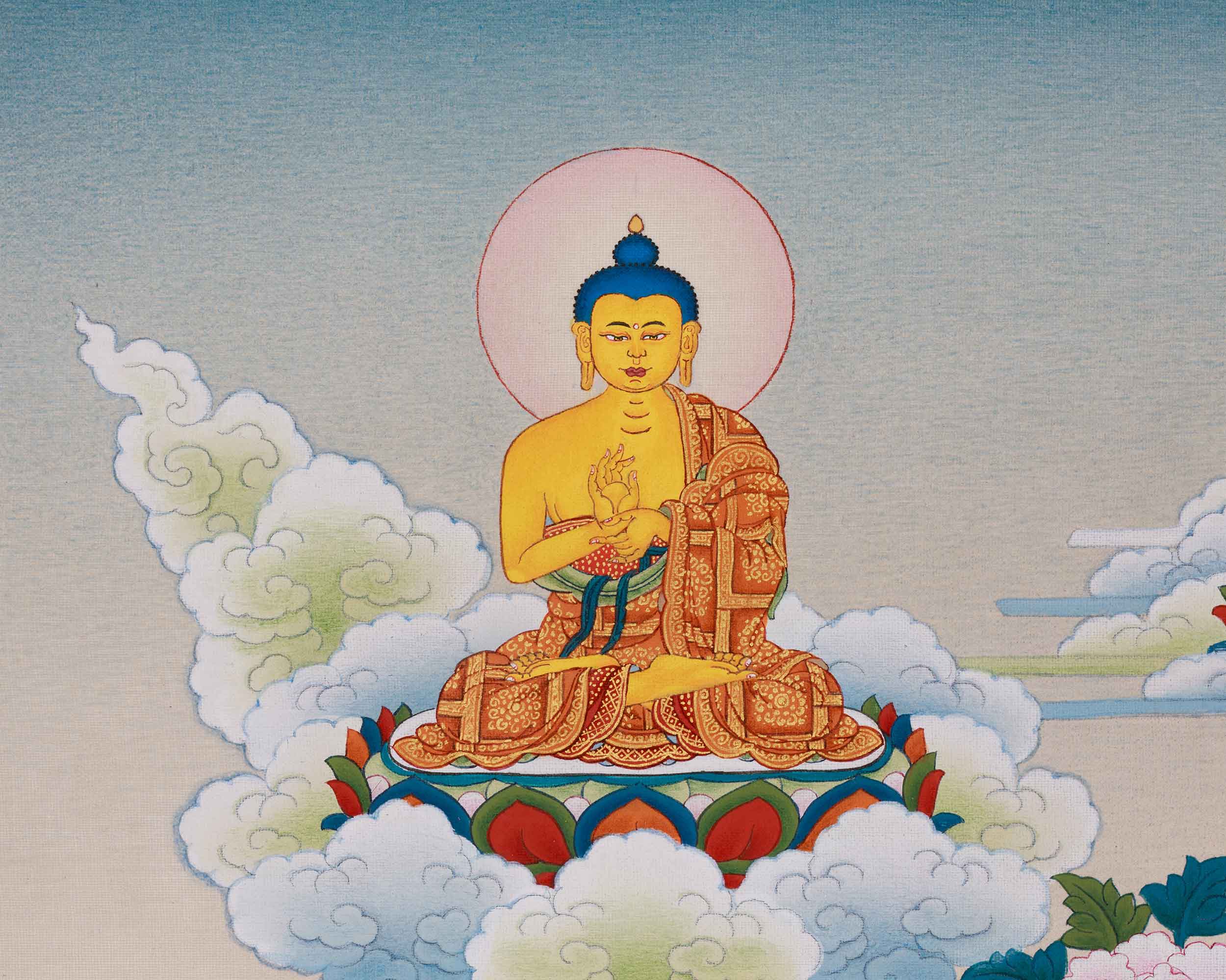 Traditional Asta Medicine Buddha Thangka | Healing and Longevity Art