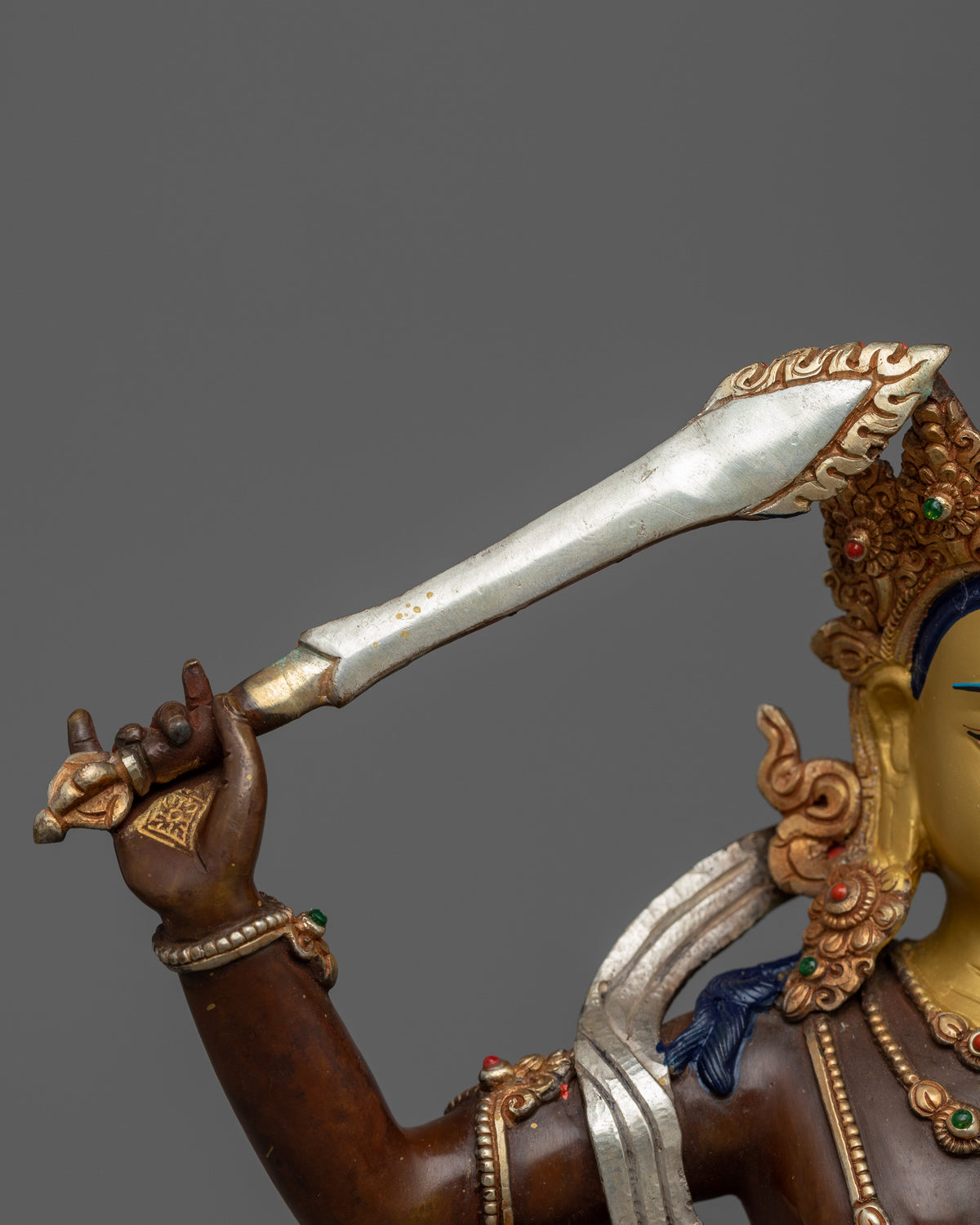 Immerse Yourself in the Wisdom of the Manjughosha Mantra with This Stunning Manjushri Statue