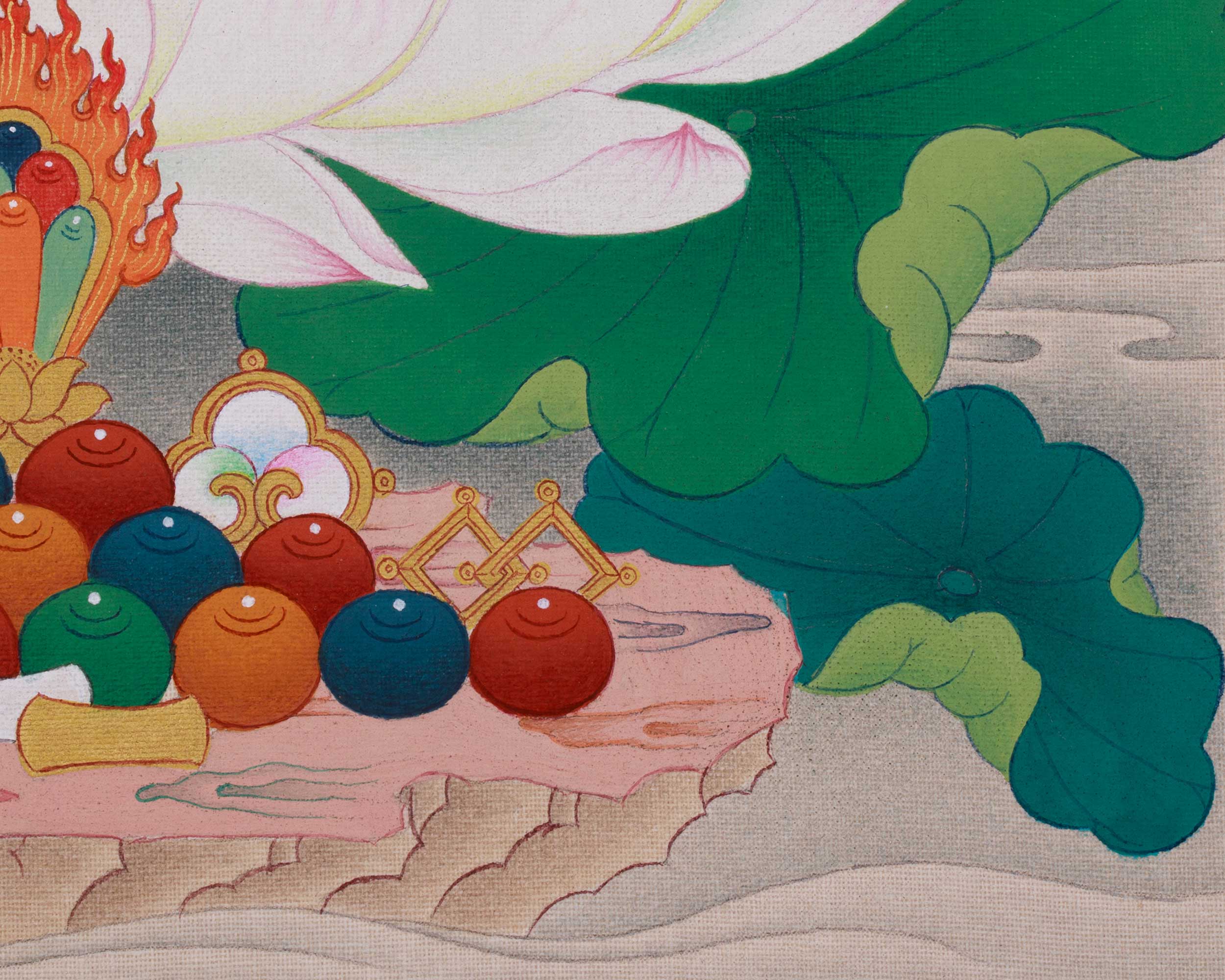 Sacred Thangka of Bodhisattva Chenrezig | Avalokiteshvara Artwork