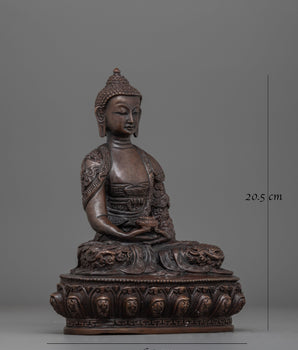Holy Amitabha Oxidized Buddha Statue | Pure Land Buddhism Art