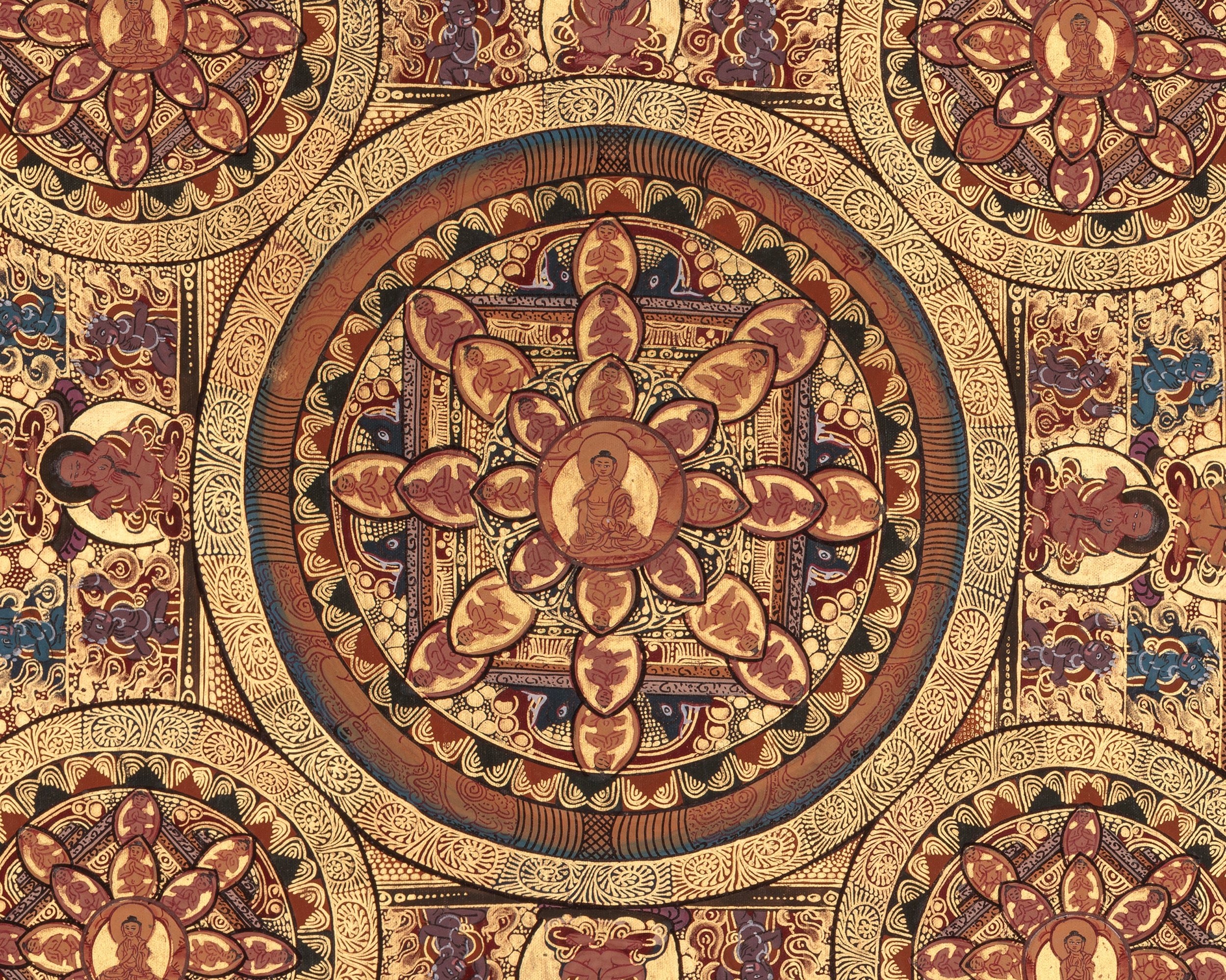 Buddha Mandala Himalayan Art | Sacred Thangka | Home Decor