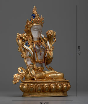 White Tara Crystal Statue