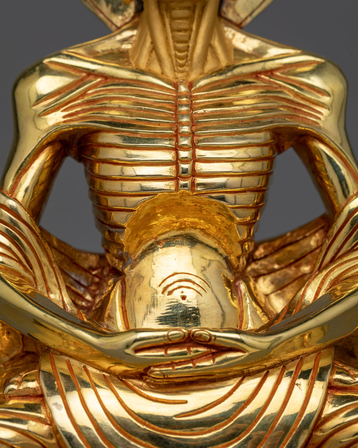 Fasting Buddha Gold Gilded Statue | Emblem of Ascetic Devotion