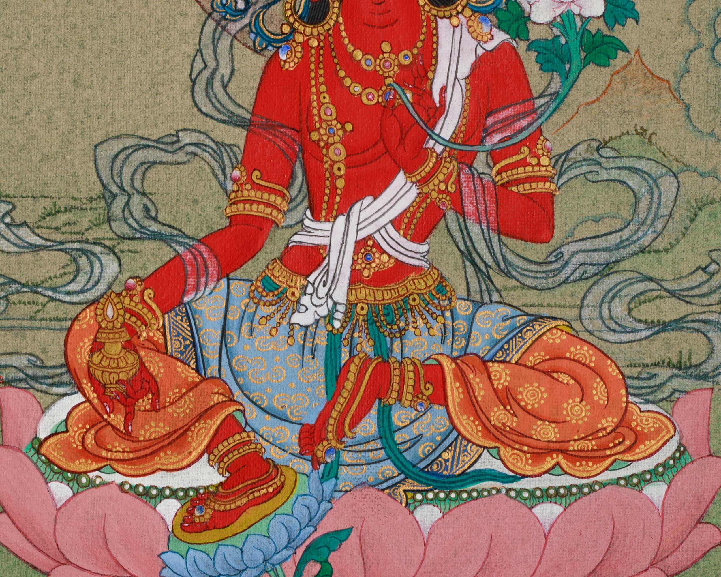 Himalayan Red Tara Thangka | Goddess of Protection and Compassion