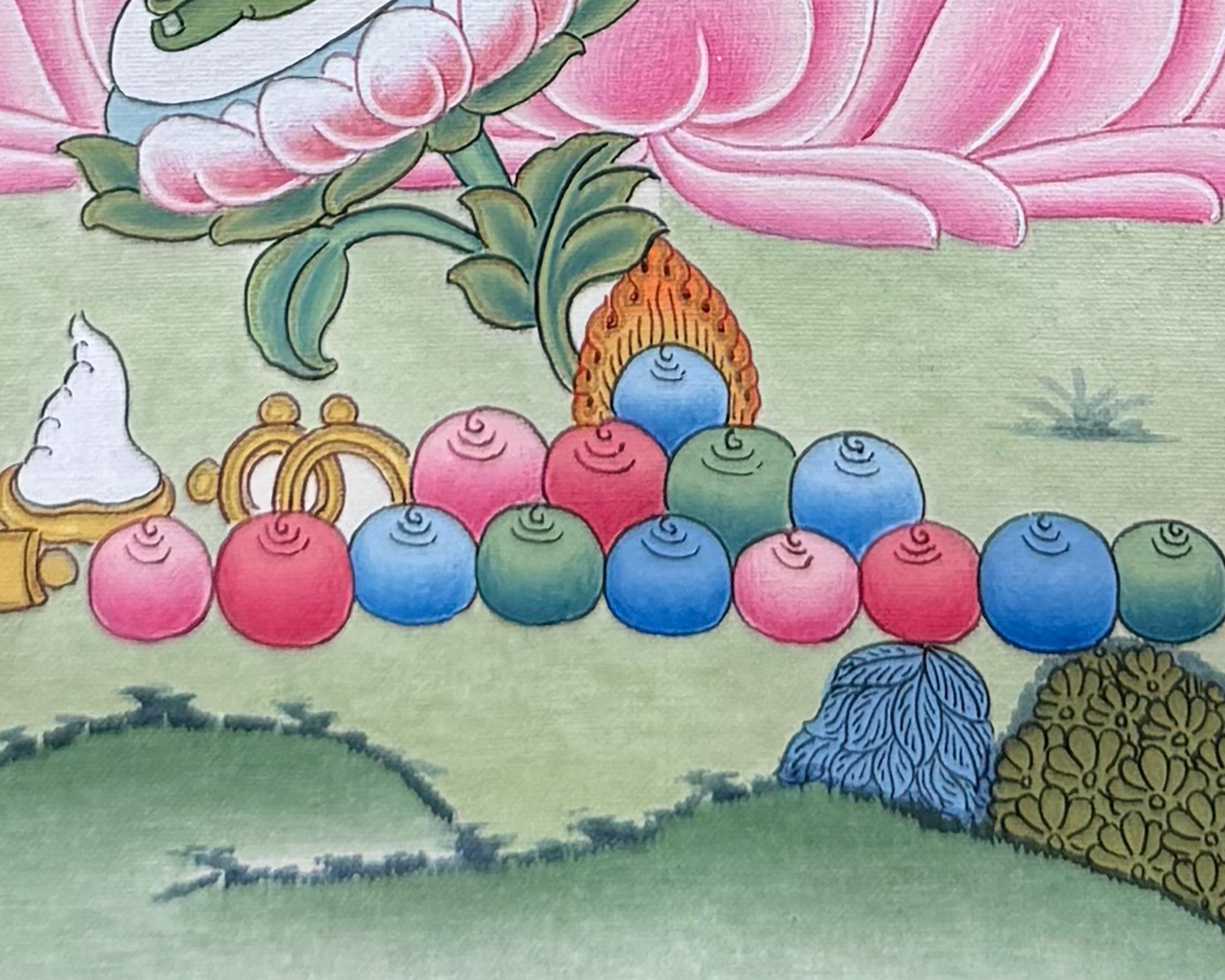 Divine Green Tara Thangka With Brocade | Compassion and Protection Deity