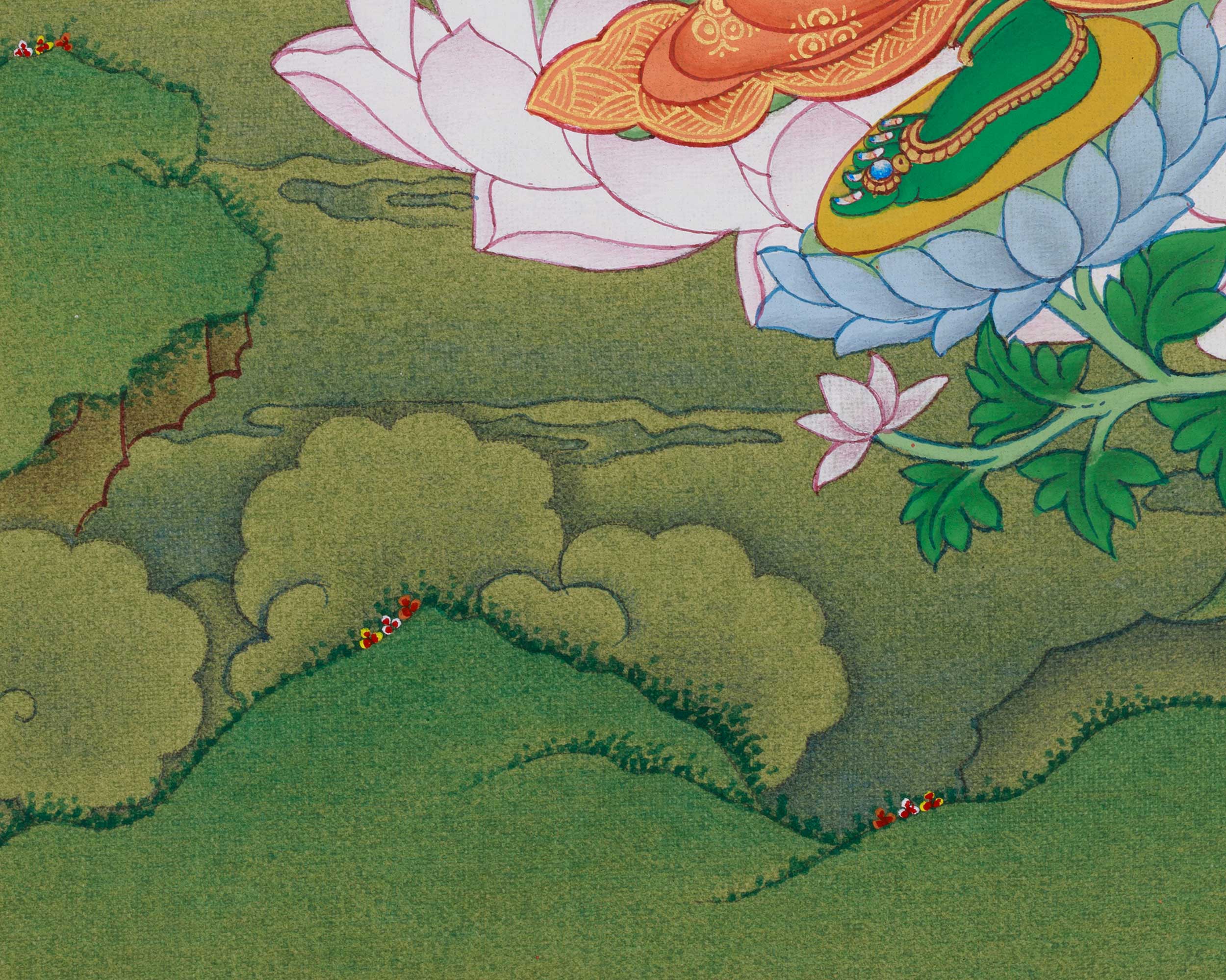Divine Green Tara Thangka | Himalayan Goddess Art of Swift Compassion
