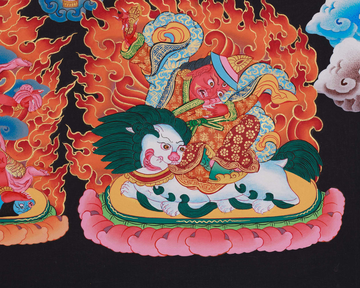 Nyingma Mahakala Thangka | The Wrathful Protector and Guardians of the Nyingma Tradition