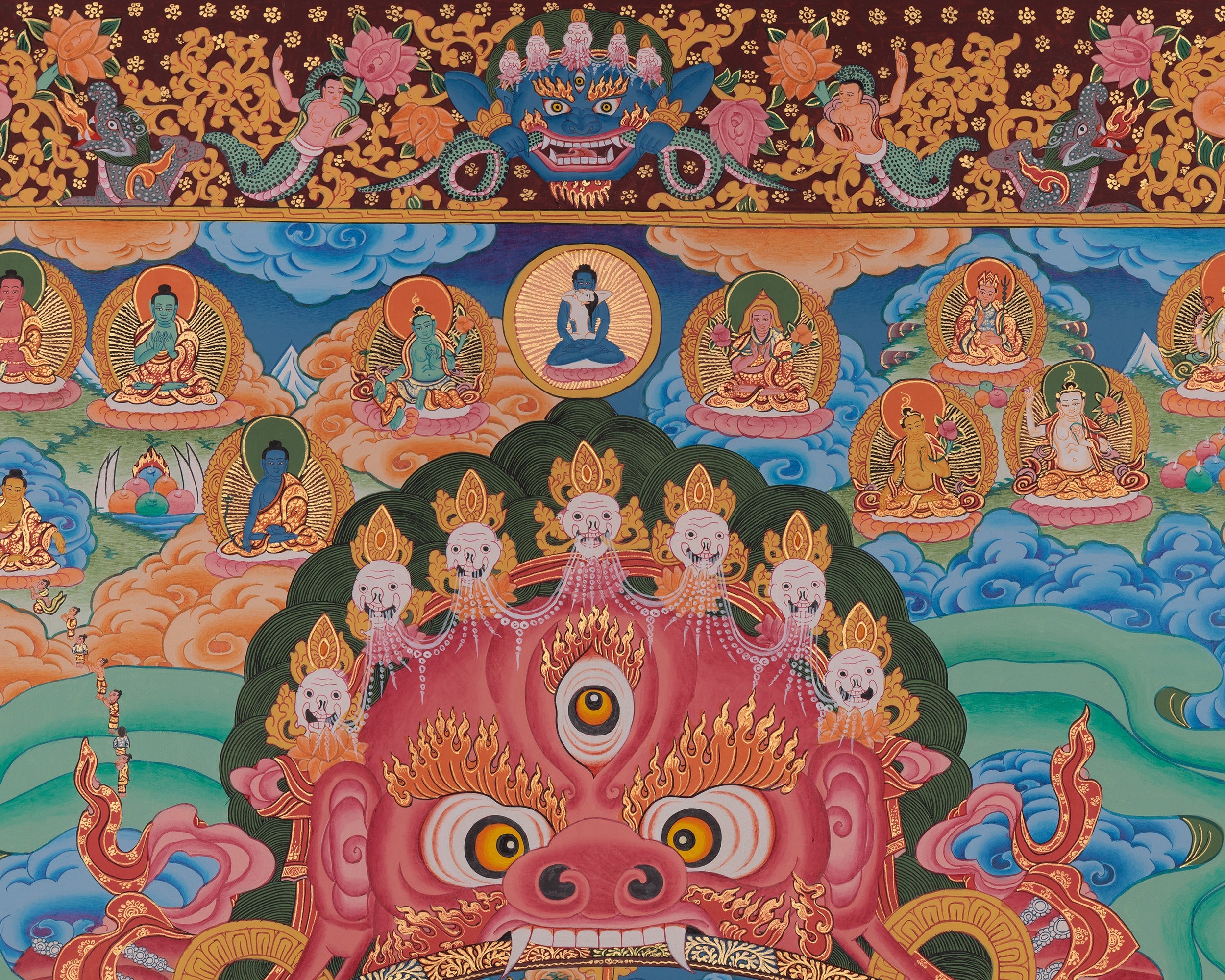 Wheel of Life Art | Bhavachakra Thangka | Buddhist Realms Painting
