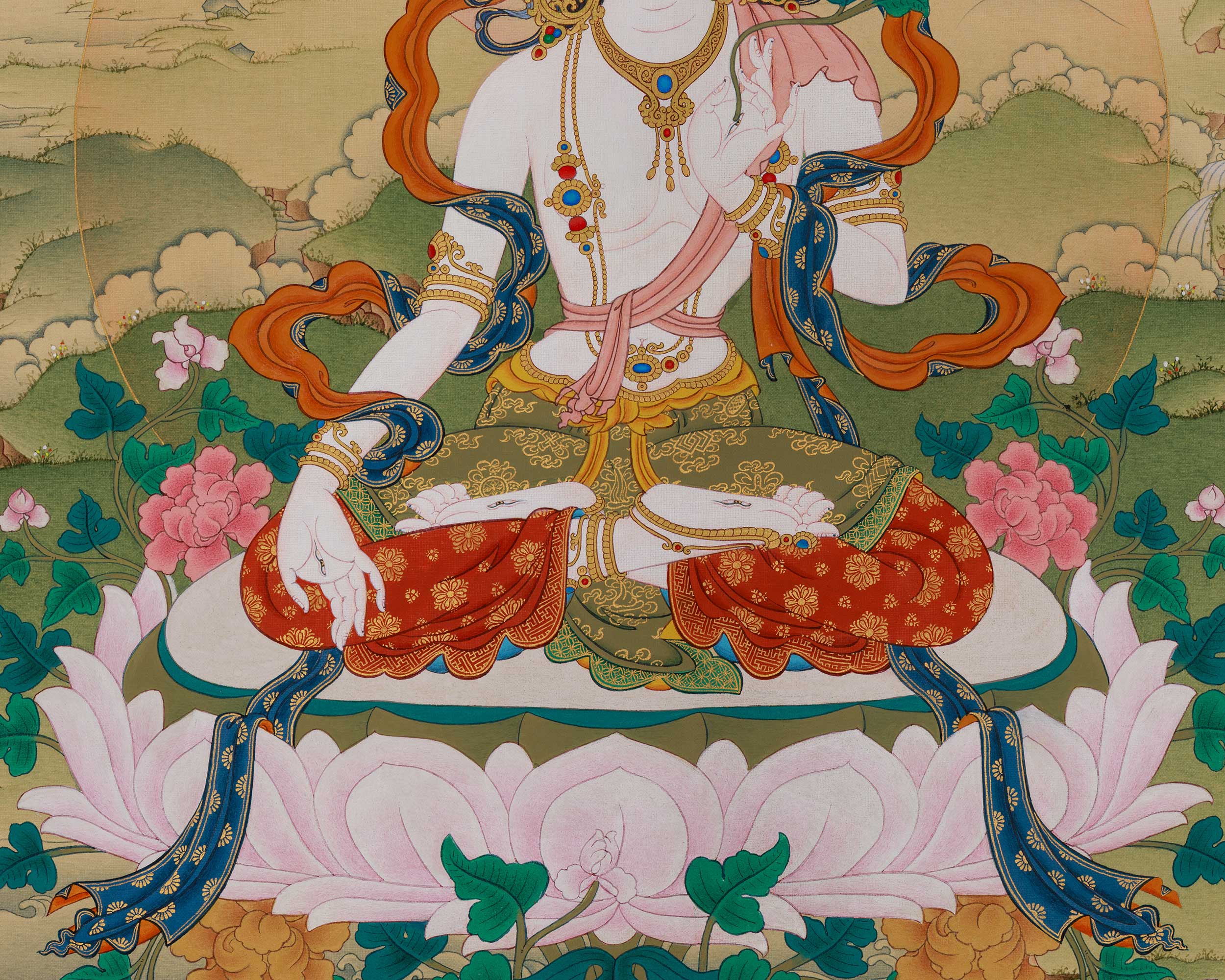 White Tara Healing and Longevity Art | Himalayan Buddhist Painting