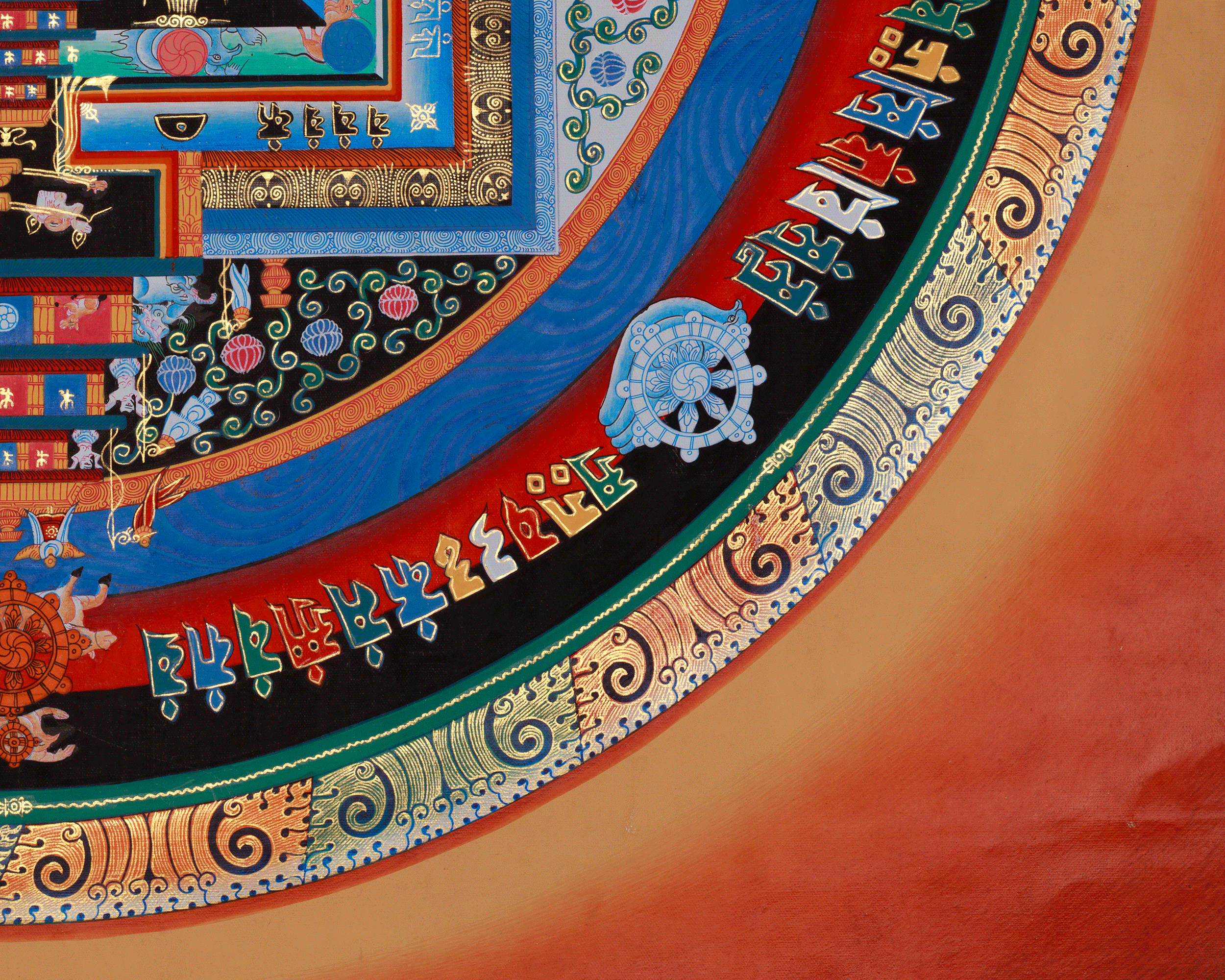 Spiritual Kalachakra Mandala Thangka | Himalayan Buddhist Mandala Painting