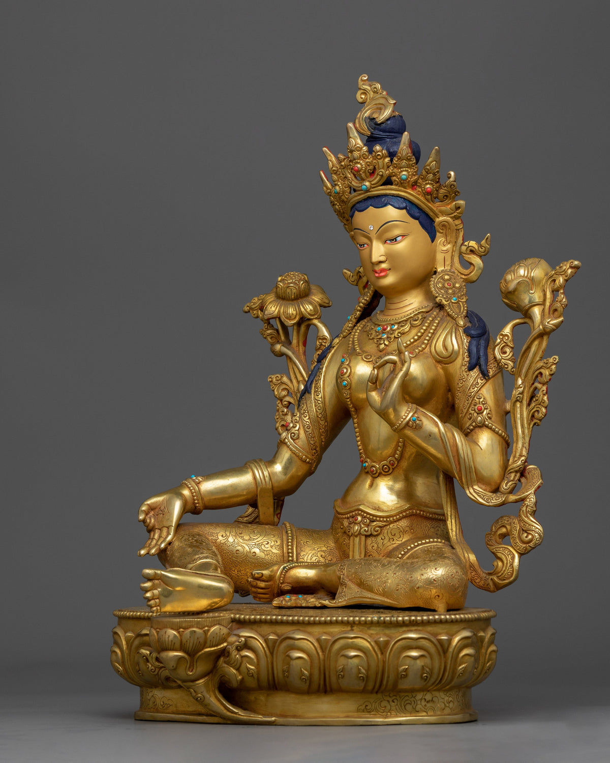 sculpture of green-tara