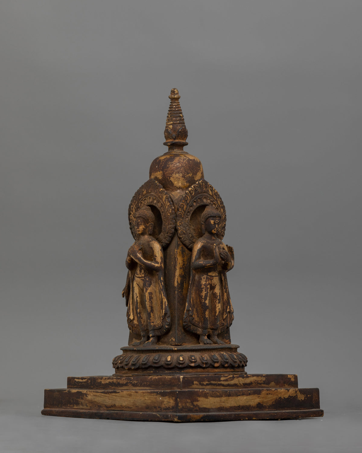 Antique Future Buddha Stupa | Sacred Tibetan Sculpture