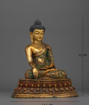Shakyamuni Buddha 25cm Nepalese Handmade Statue | Beacon of Enlightenment