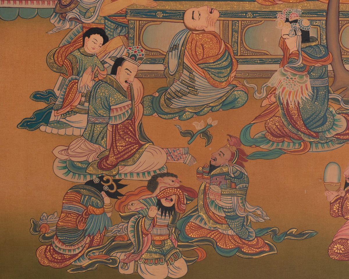Buddha Parinirvana Thangka | The Final Liberation of Shakyamuni Buddha