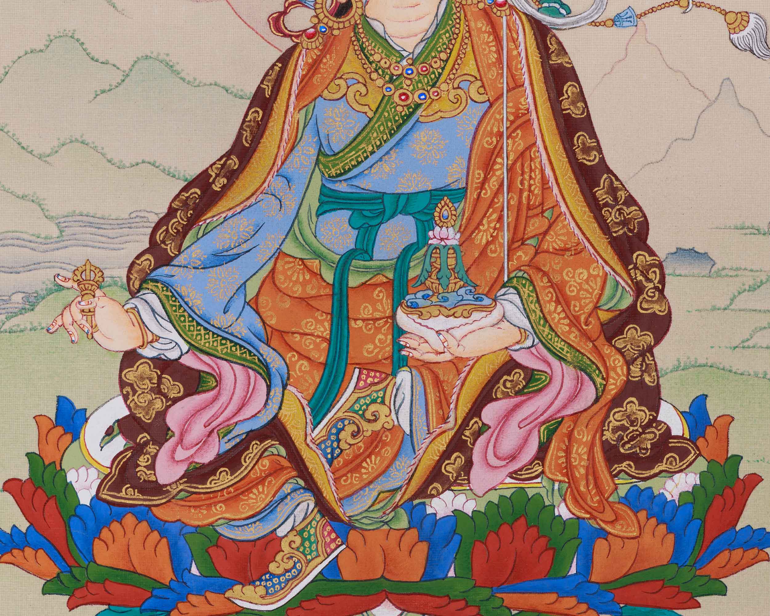 Himalayan Thangka of Guru Rinpoche | Spiritual Teacher