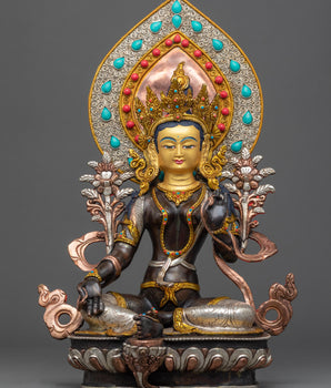 Handmade Green Tara Statue