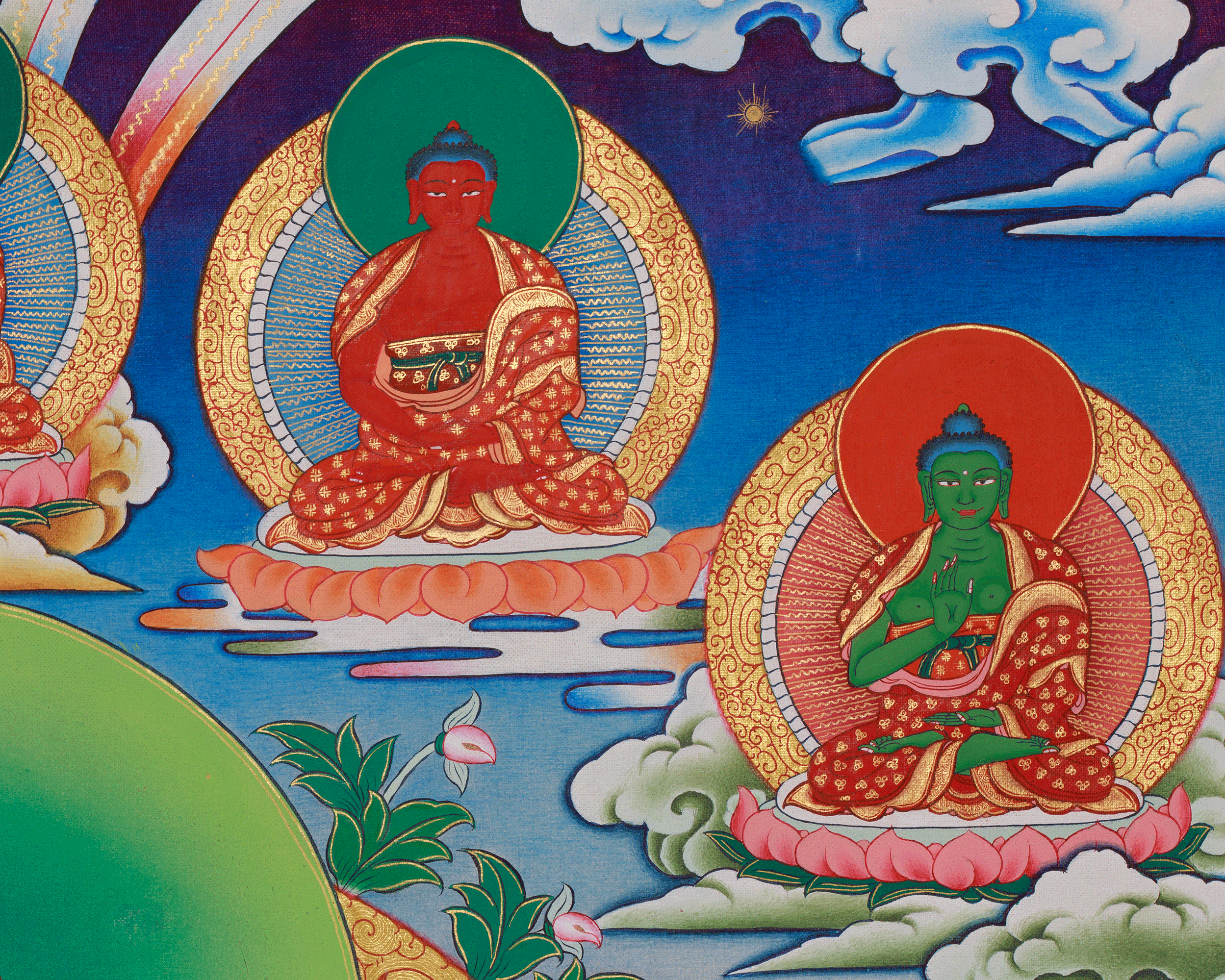 Buddhist Wisdom Deity Manjushri thangka | Bodhisattva Spiritual Art