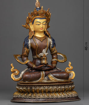 Long Life Buddha Amitayus Statue | Hand carved Gold Gilded Art