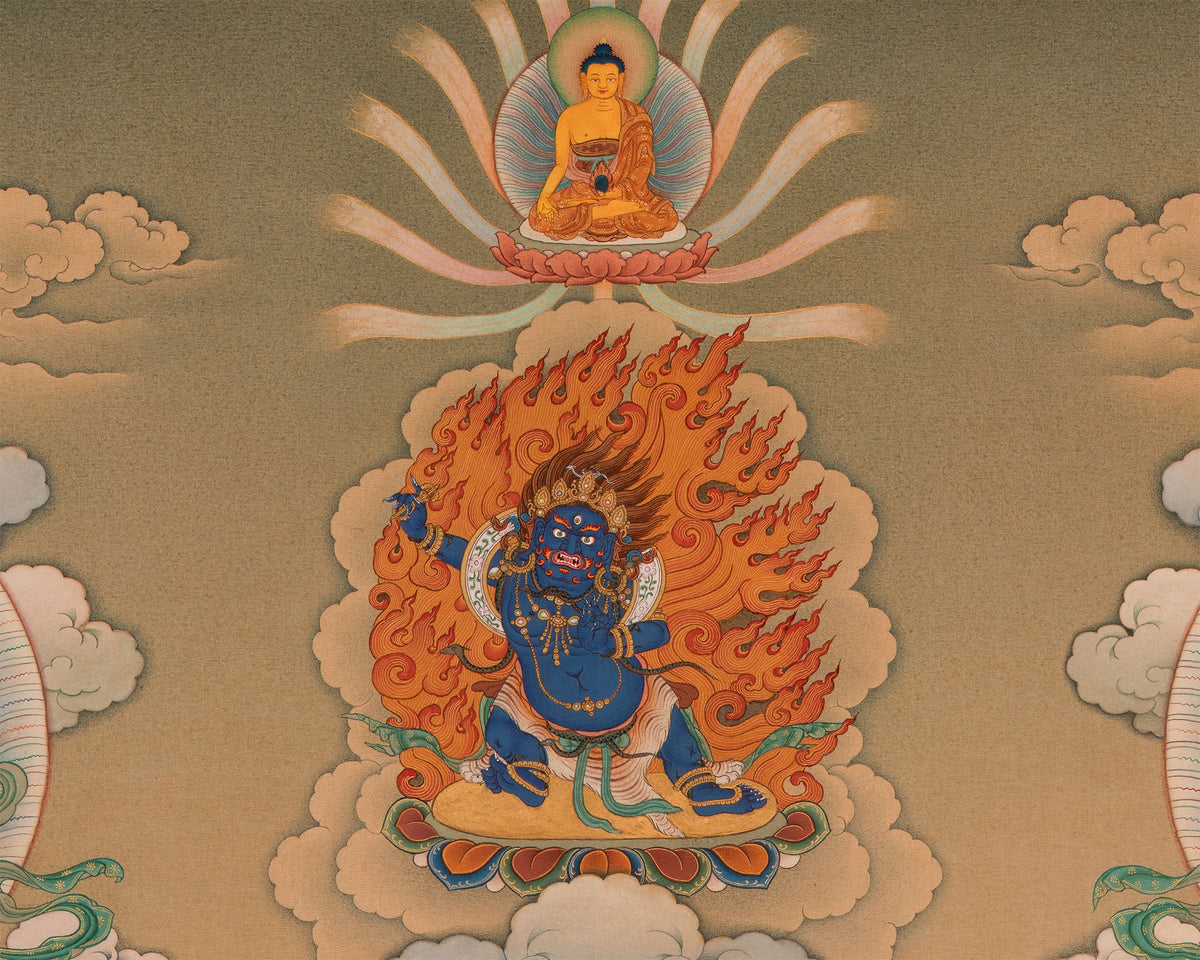 5 Dzambhala | The Buddha of Wealth Thangka Print | High Quality Giclee