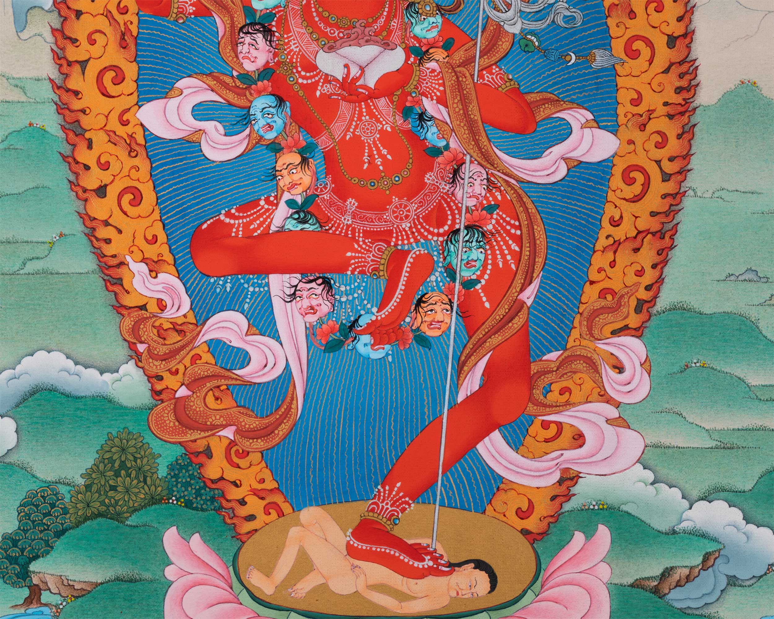 Dorje Phagmo Thangka Artwork | Thangka Print Of Wrathful Compassion | Traditional Vajravarahi Digital Print