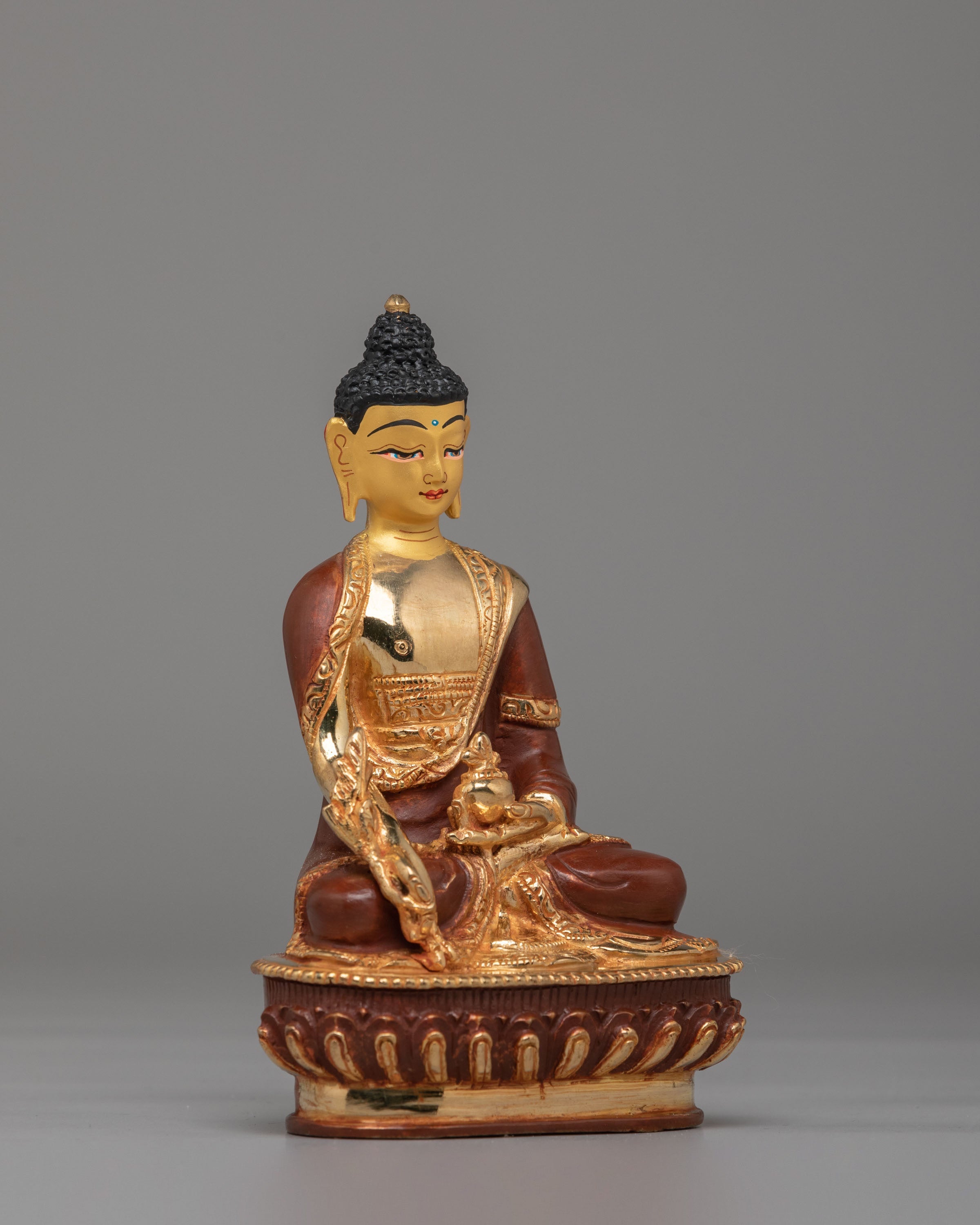 Gold Plated Three Buddha Set | Shakyamuni, Medicine Buddha & Amitabha Altar Decor