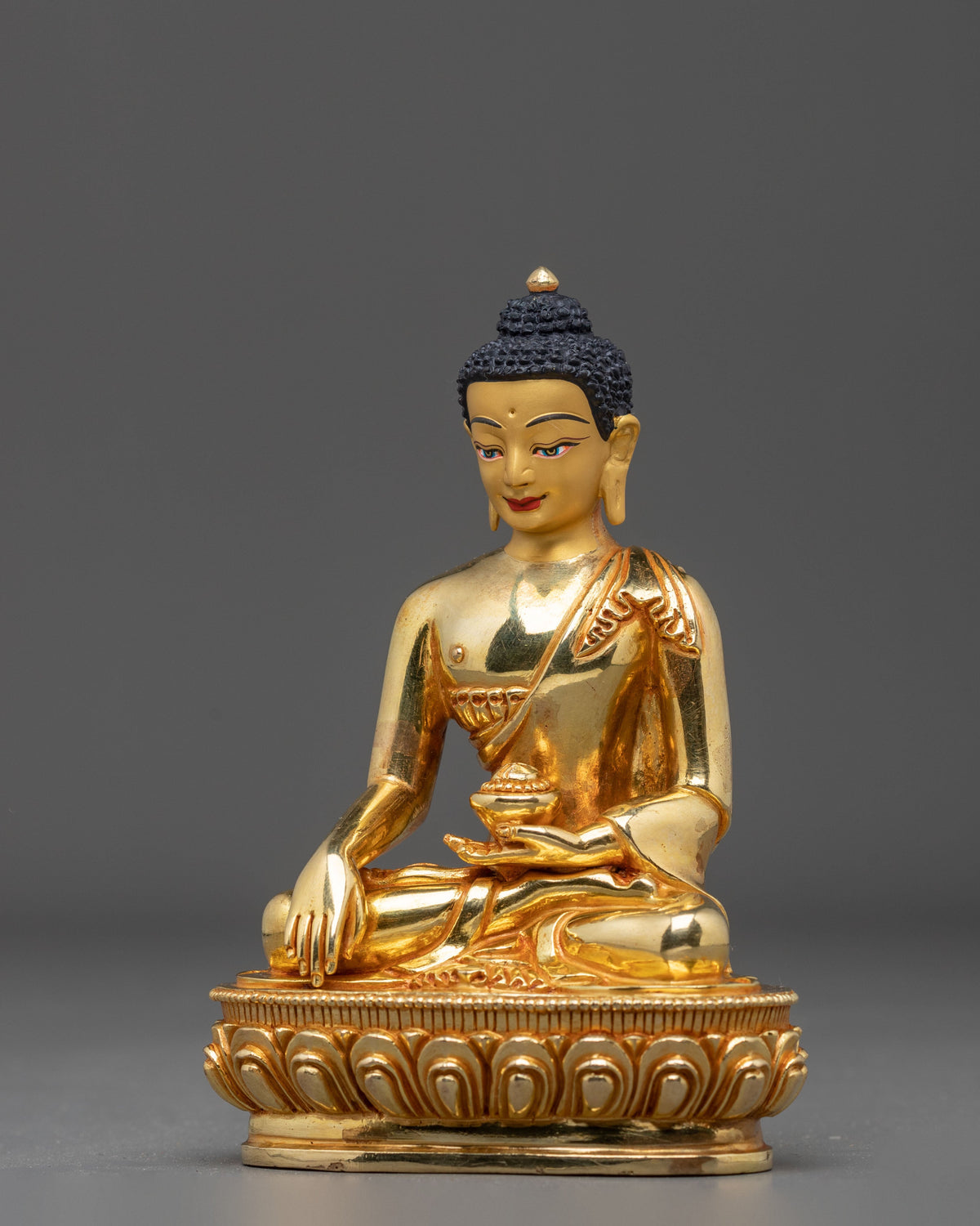 Divine Shakyamuni Buddha Statue | 24K Gold Gilded Buddhist Sculpture