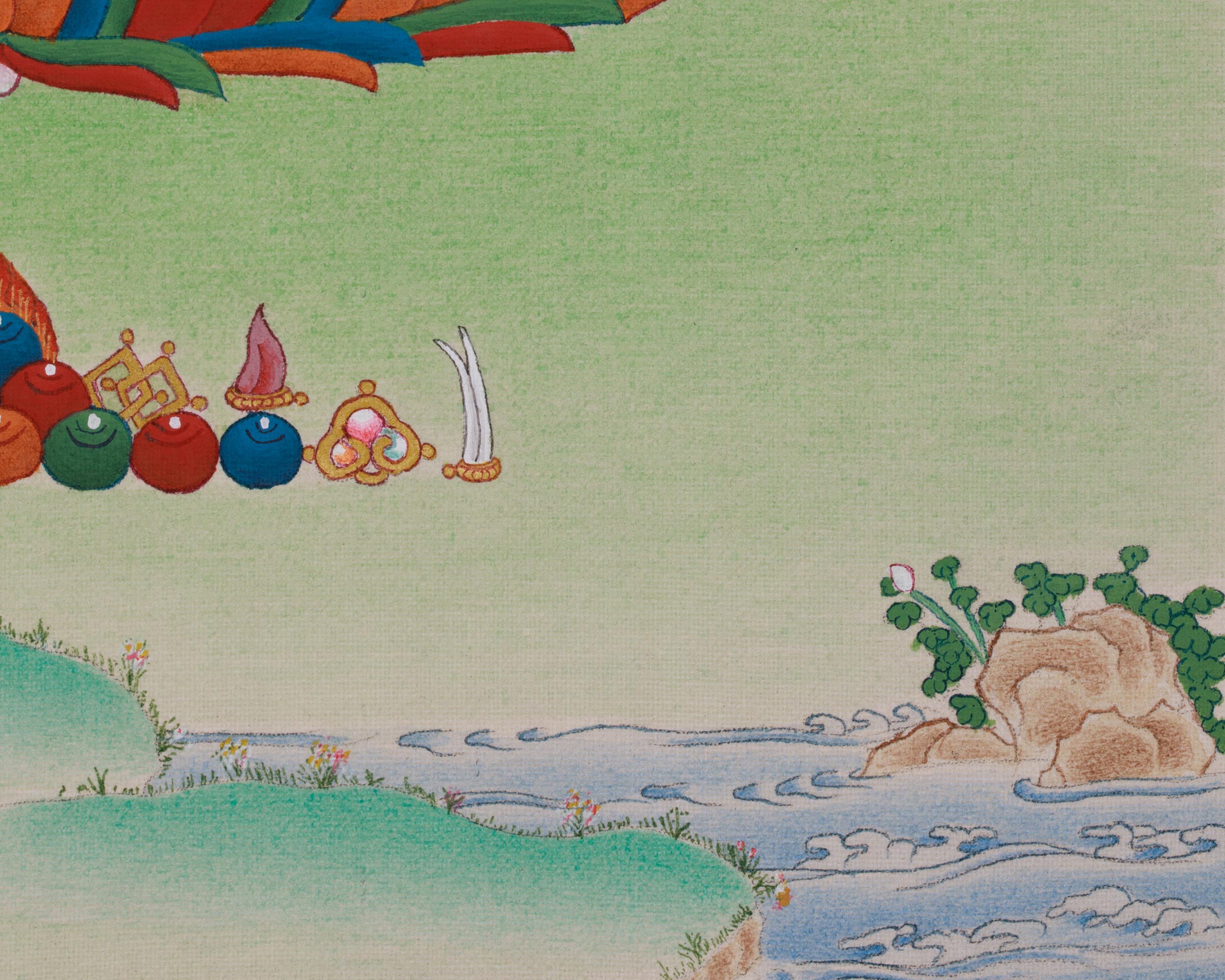 Revered Female Buddha White Tara Thangka | Healing and Longevity Deity