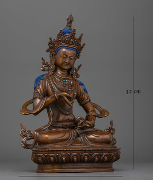 Vajrasattva Hand Carved Oxidized Statue | Embodiment of Purity
