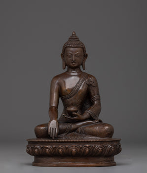Shakyamuni Buddha Oxidized Copper Artwork