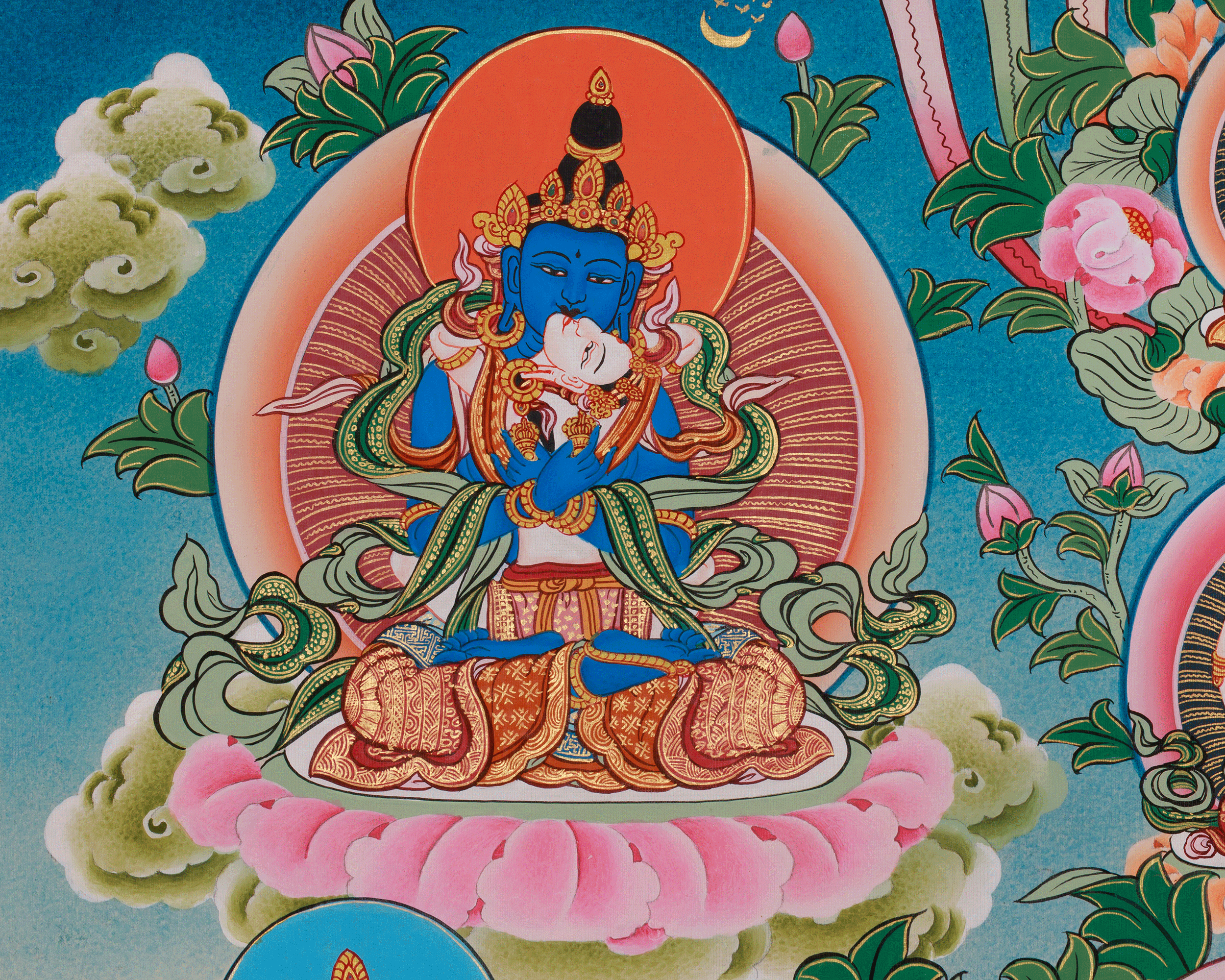 Precious Guru Rinpoche Thangka | Tibetan Buddhist Altar | Lotus Born Master