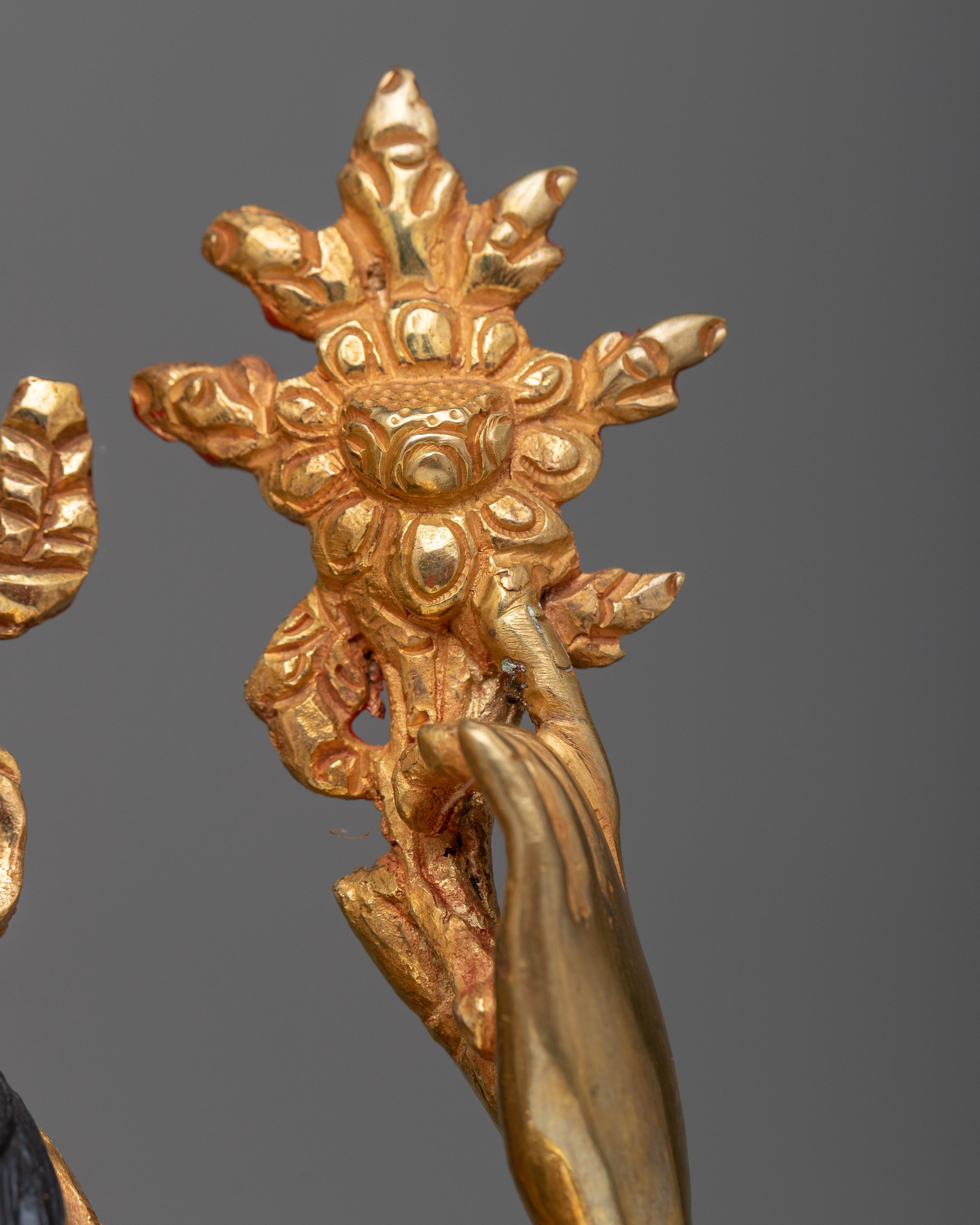 Chenrezig Sculpture in 24K Gold | Emblem of Compassion for Shrines