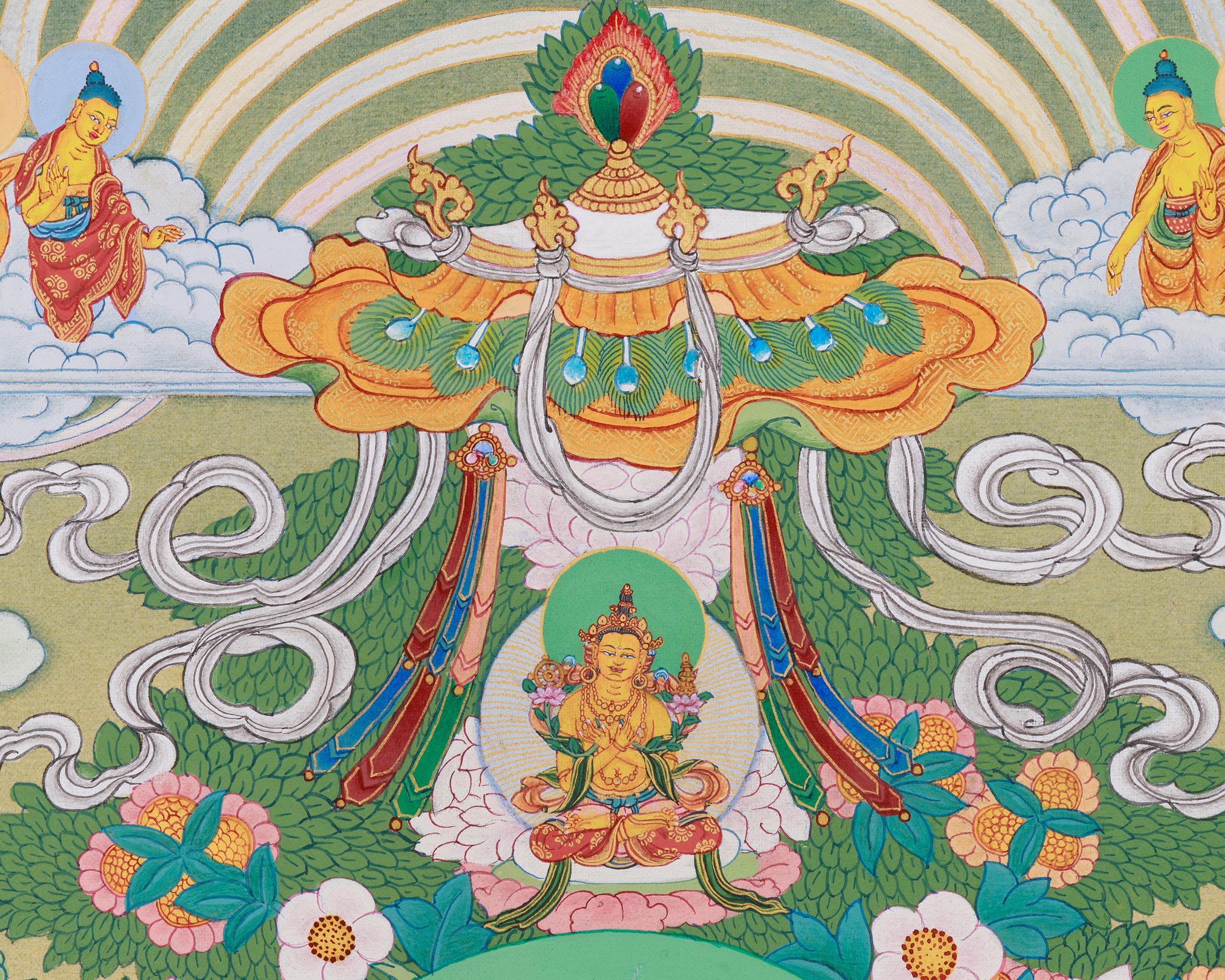 Amitabha Singham Thangka | The Buddha of Boundless Compassion and Light