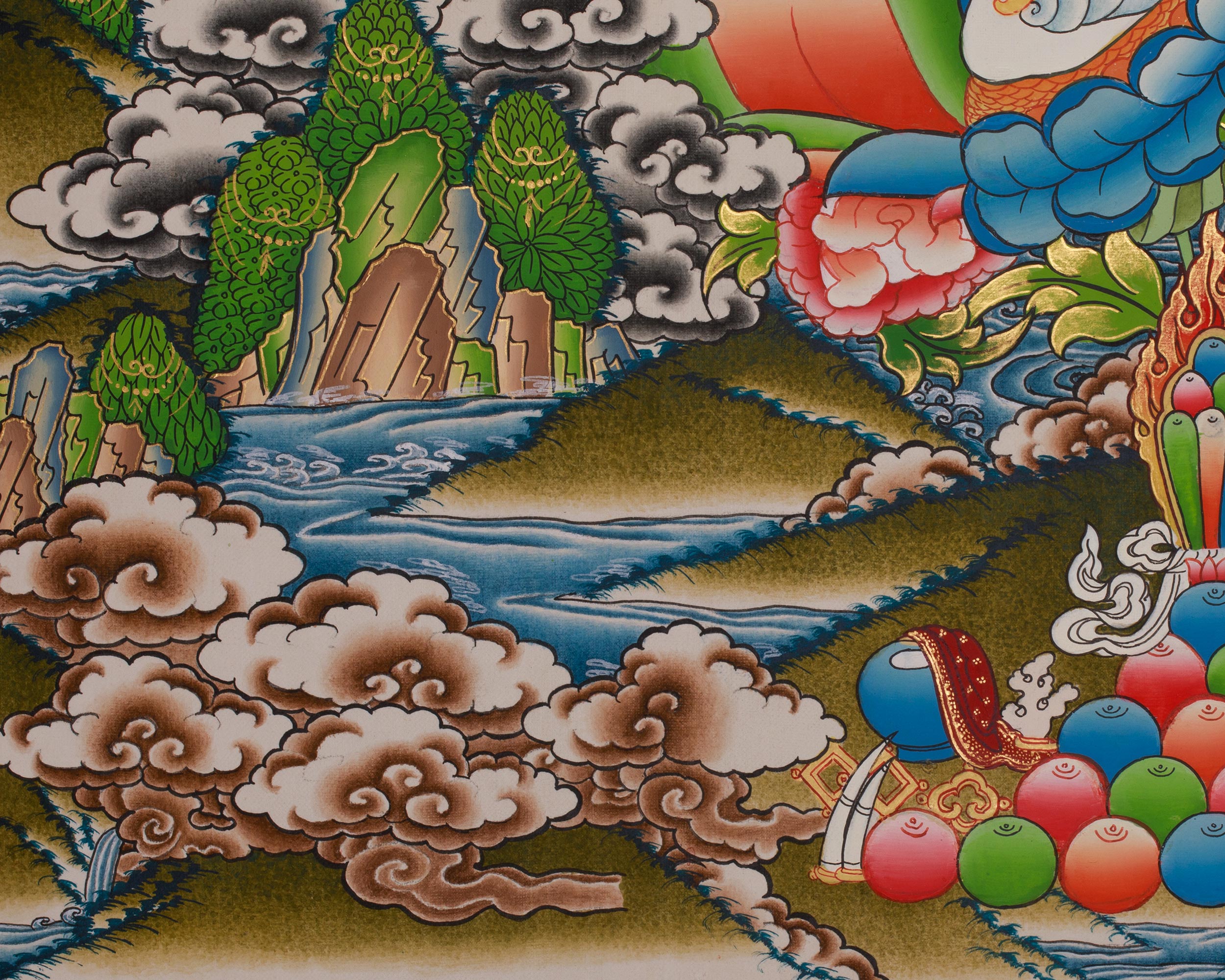 Dzambhala Buddhist Deity Thangka | Guardian of Prosperity