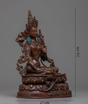 green-tara-oxidized statue