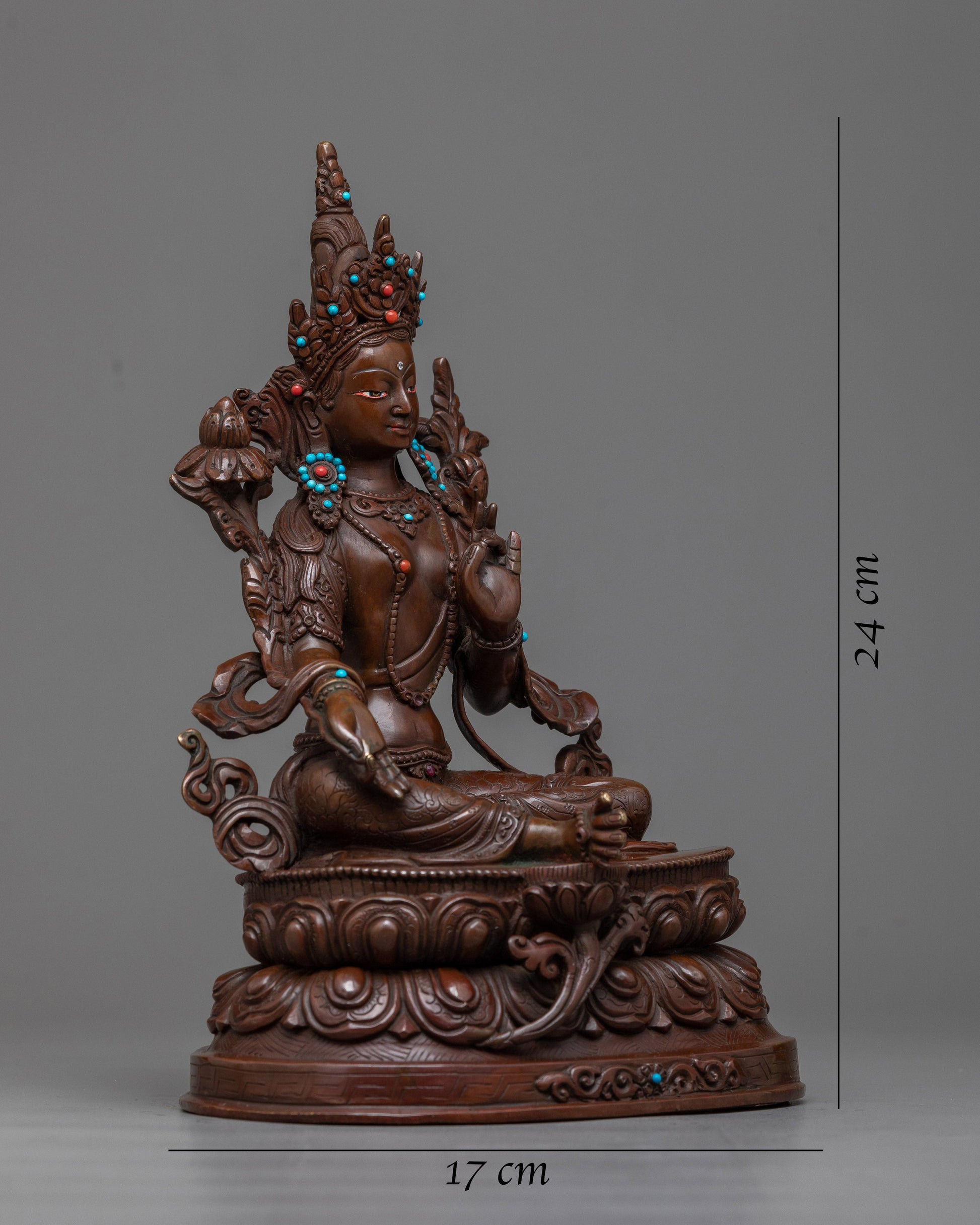 green-tara-oxidized statue